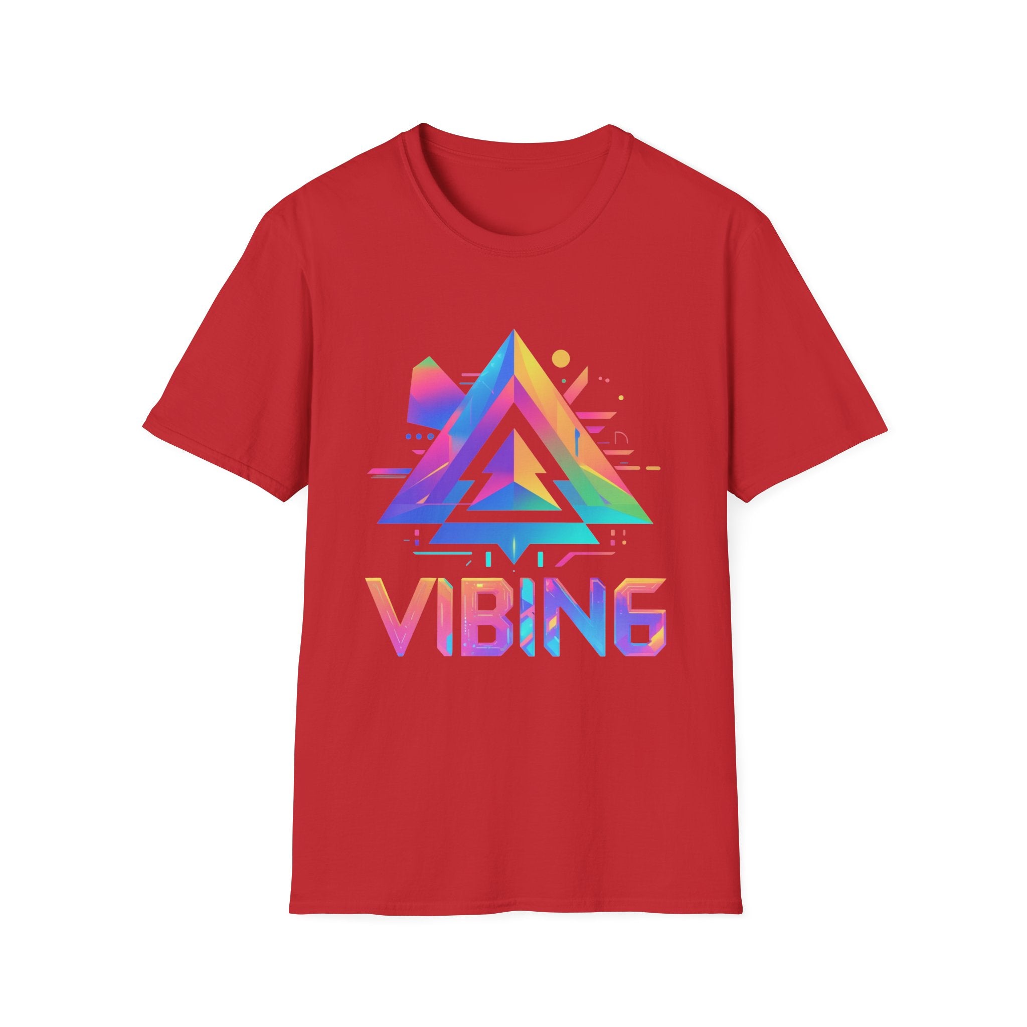 Colorful VIBING Unisex Softstyle T-Shirt, Trendy Graphic Tee, Casual Wear, Festival Fashion, Gift for Music Lovers, Weekend Vibes