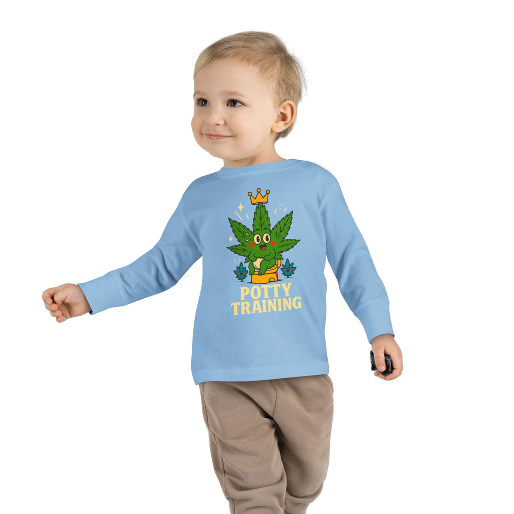 Potty Training Toddler Long Sleeve Tee, Cute Kids Shirt