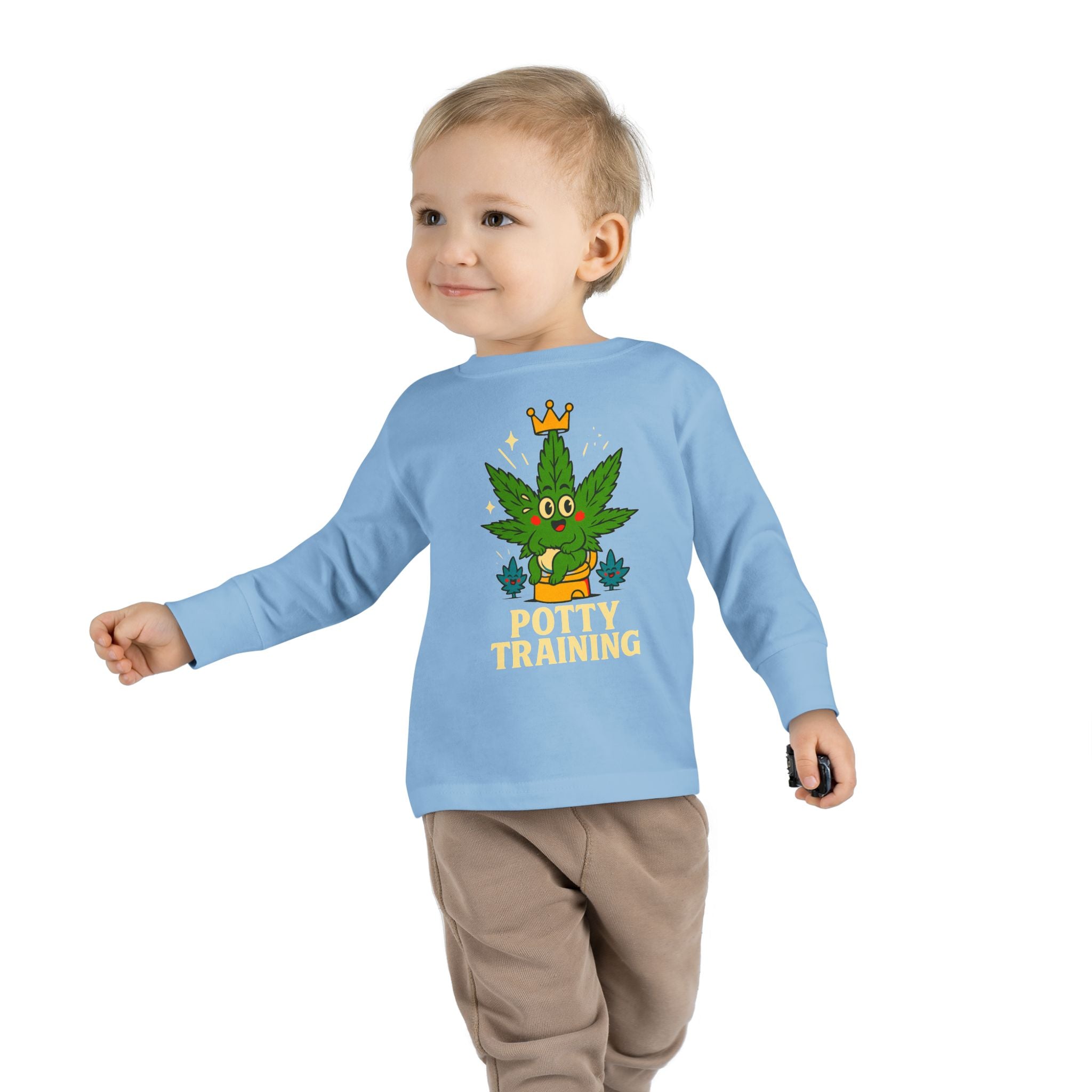 Potty Training Toddler Long Sleeve Tee, Cute Kids Shirt
