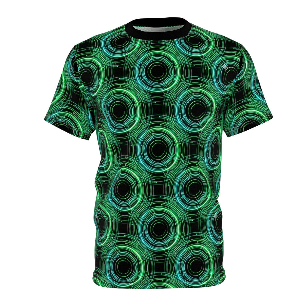 Green Techno Circle All-Over Print Tee