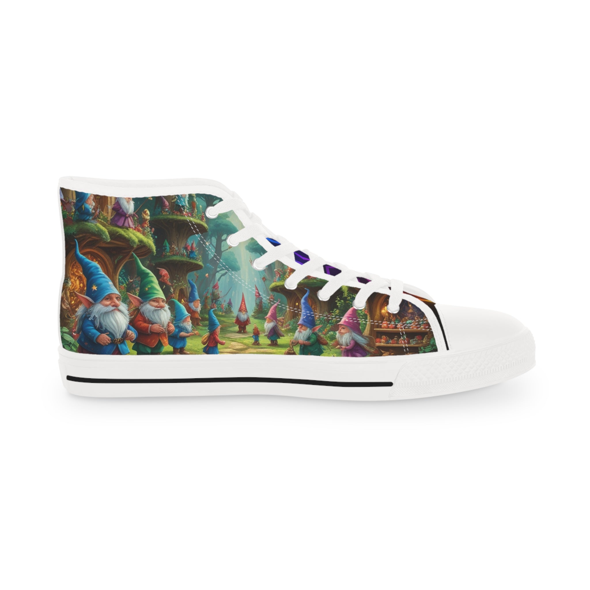 Mystical gnomes High Top Sneakers for Men - Unique Art Design, Trendy Footwear, Fashion Statement, Gift for Him, Street Style Sneakers