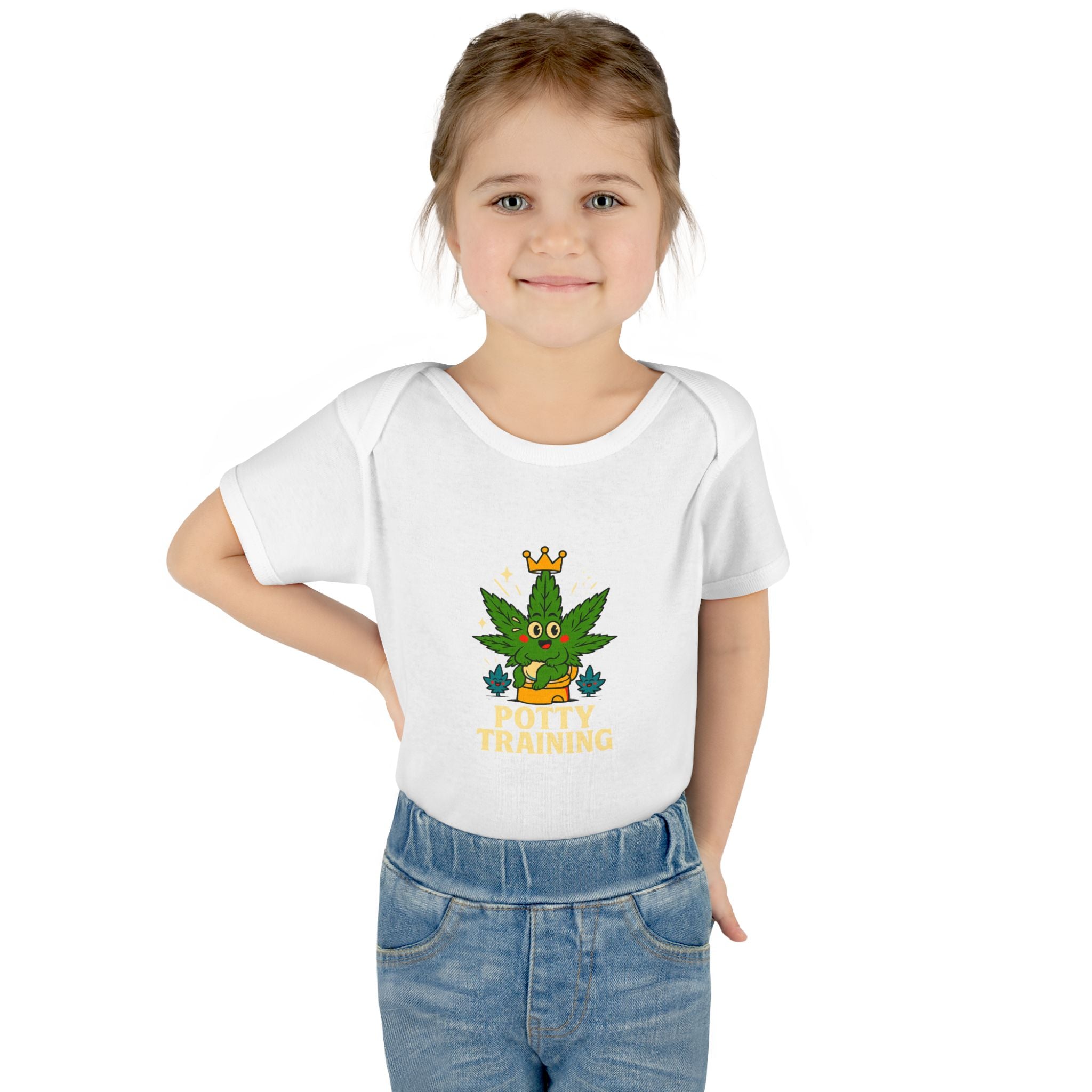 Potty Training Baby Bodysuit - Cute Cannabis Theme for New Parents