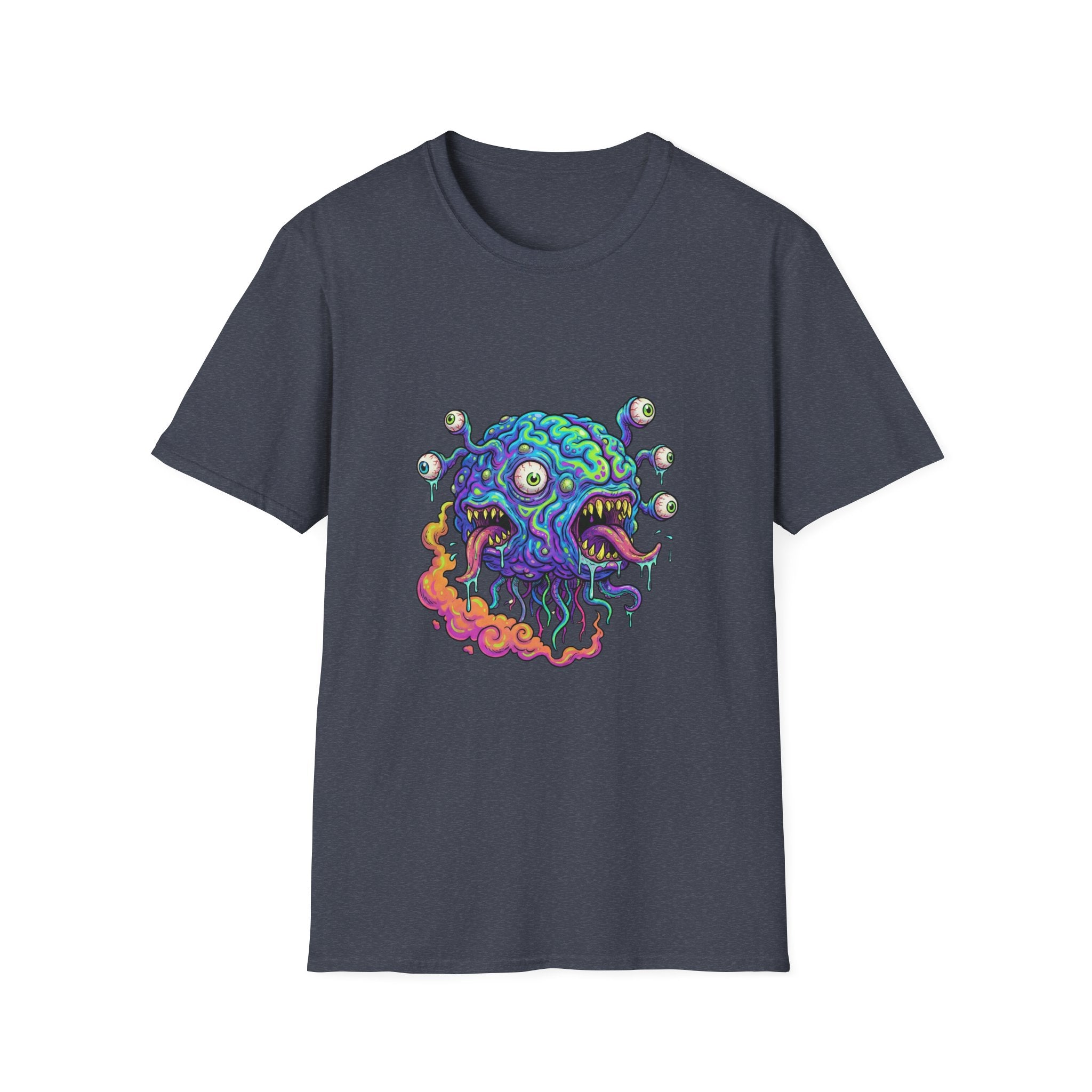 Psychedelic Monster T-Shirt — Colorful Eyeball Brain Graphic Tee