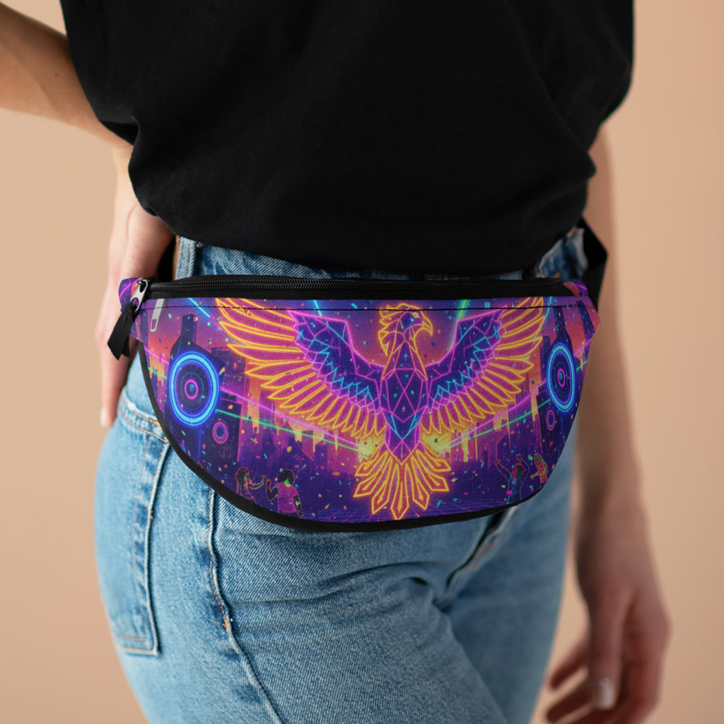 Vibrant Neon Eagle Fanny Pack - Perfect for Festivals