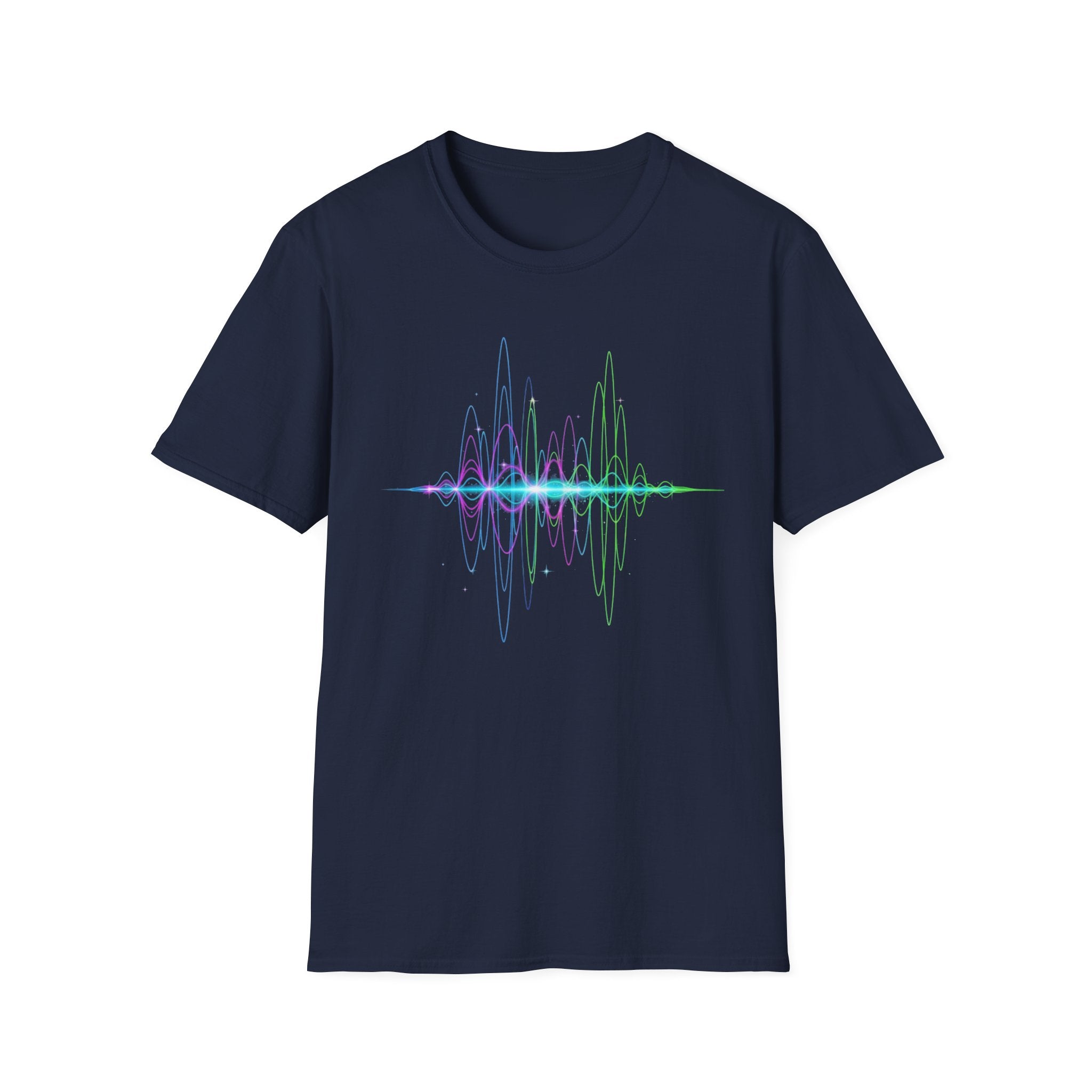 Vibrant Soundwave Unisex Softstyle T-Shirt, Music Lover Gift, Festival Wear, Graphic Tee, Casual Top