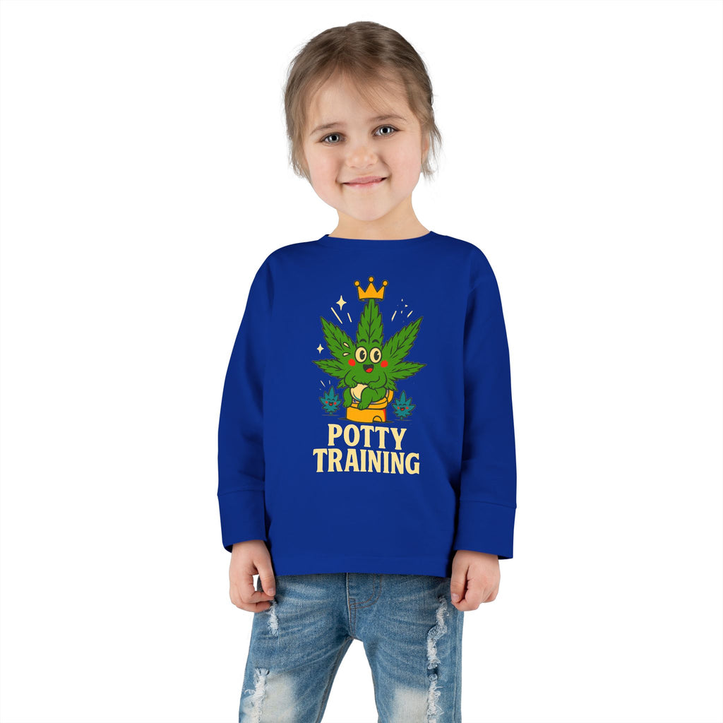 Potty Training Toddler Long Sleeve Tee, Cute Kids Shirt