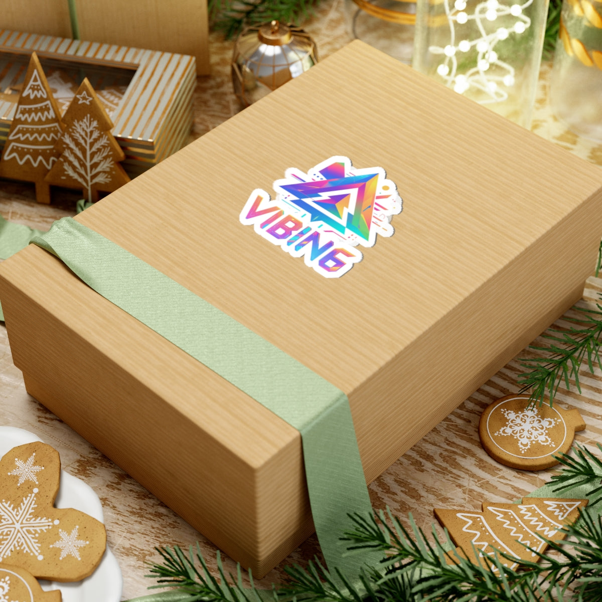 Vibing Stickers - Colorful Geometric Design, Perfect for Laptops, Journals, Water Bottles, Gifts, and More!