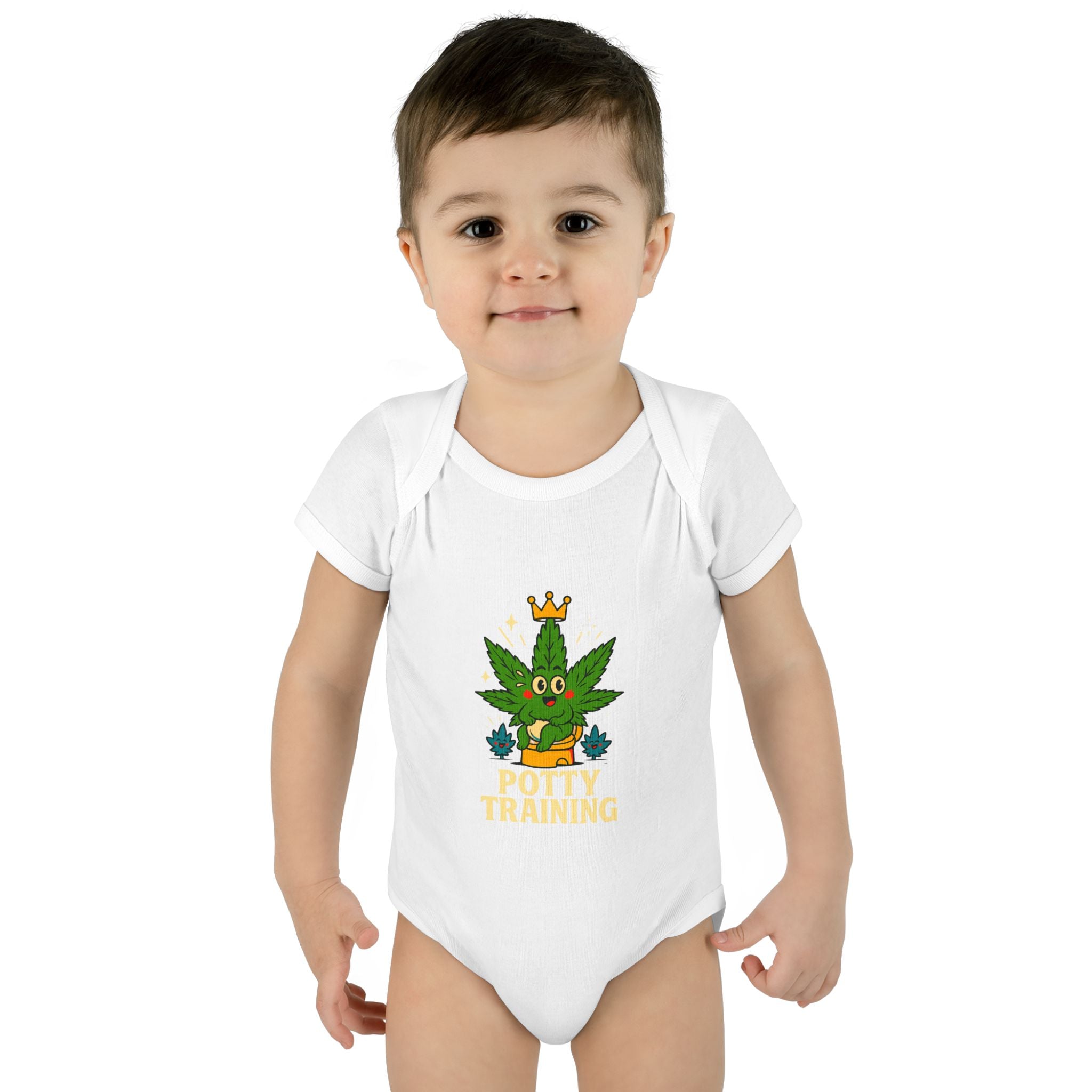 Potty Training Baby Bodysuit - Cute Cannabis Theme for New Parents