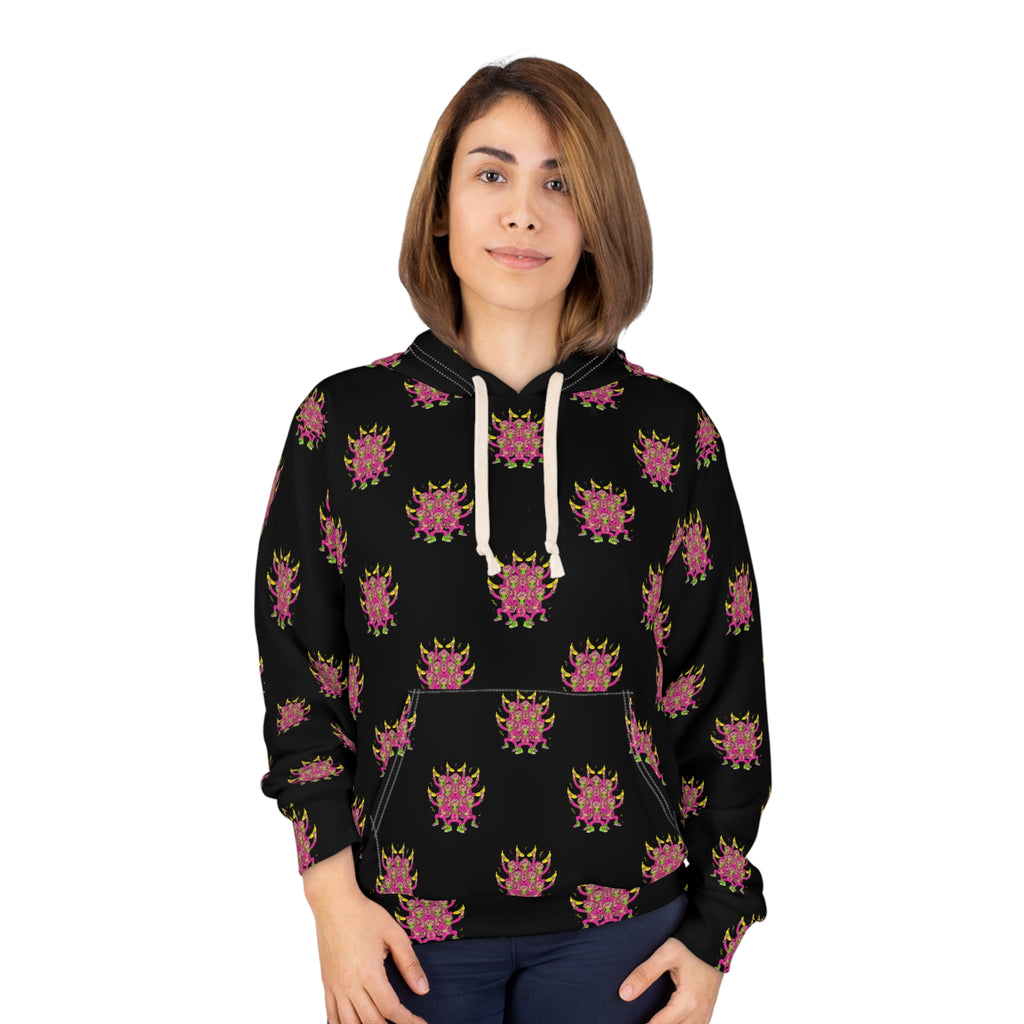 Patterned Unisex Pullover Hoodie - Floral Design