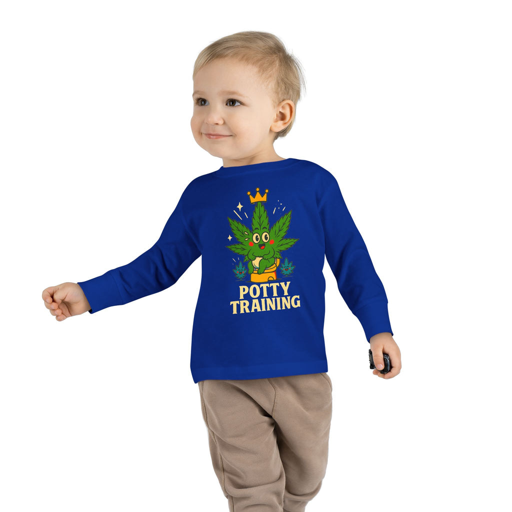 Potty Training Toddler Long Sleeve Tee, Cute Kids Shirt