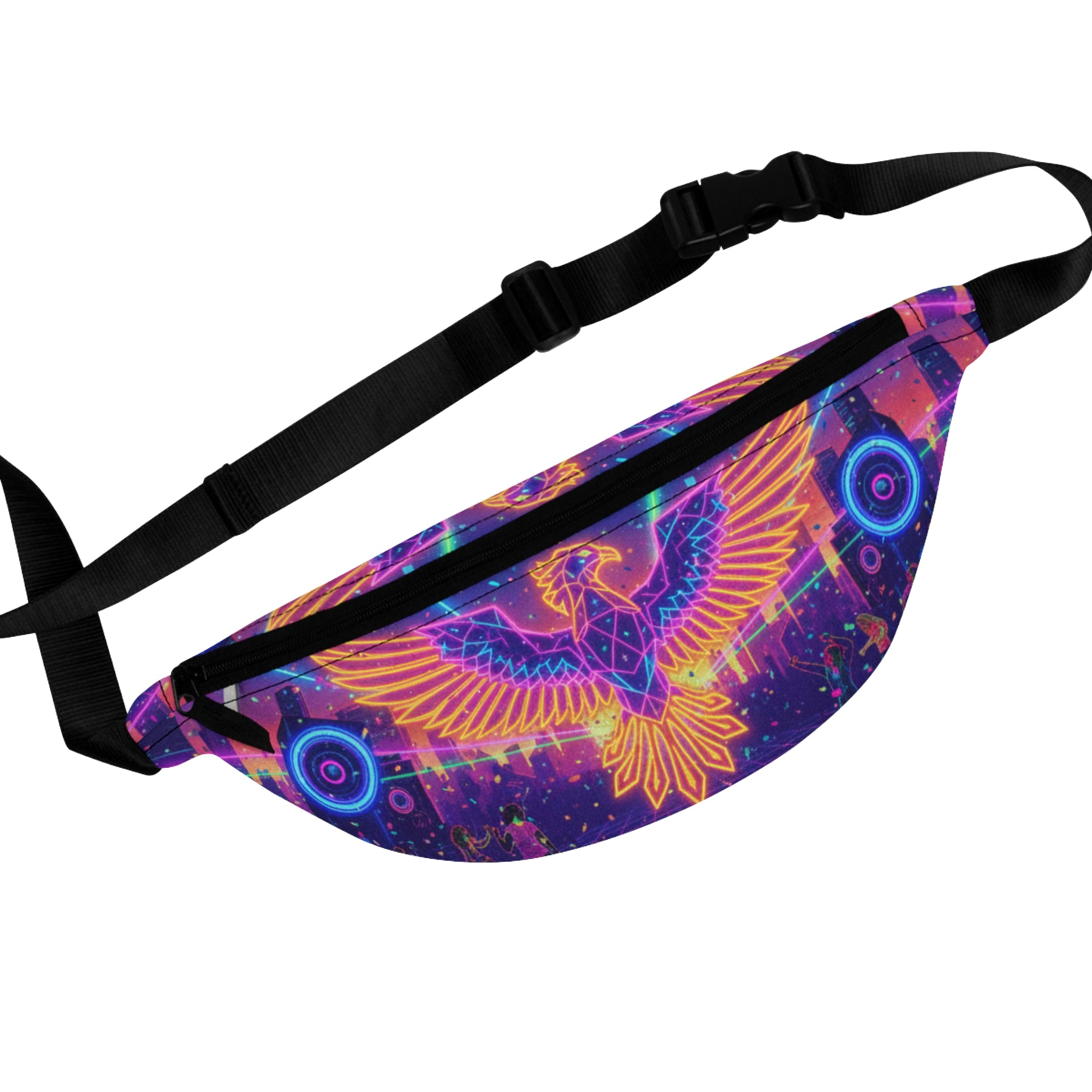 Vibrant Neon Eagle Fanny Pack - Perfect for Festivals