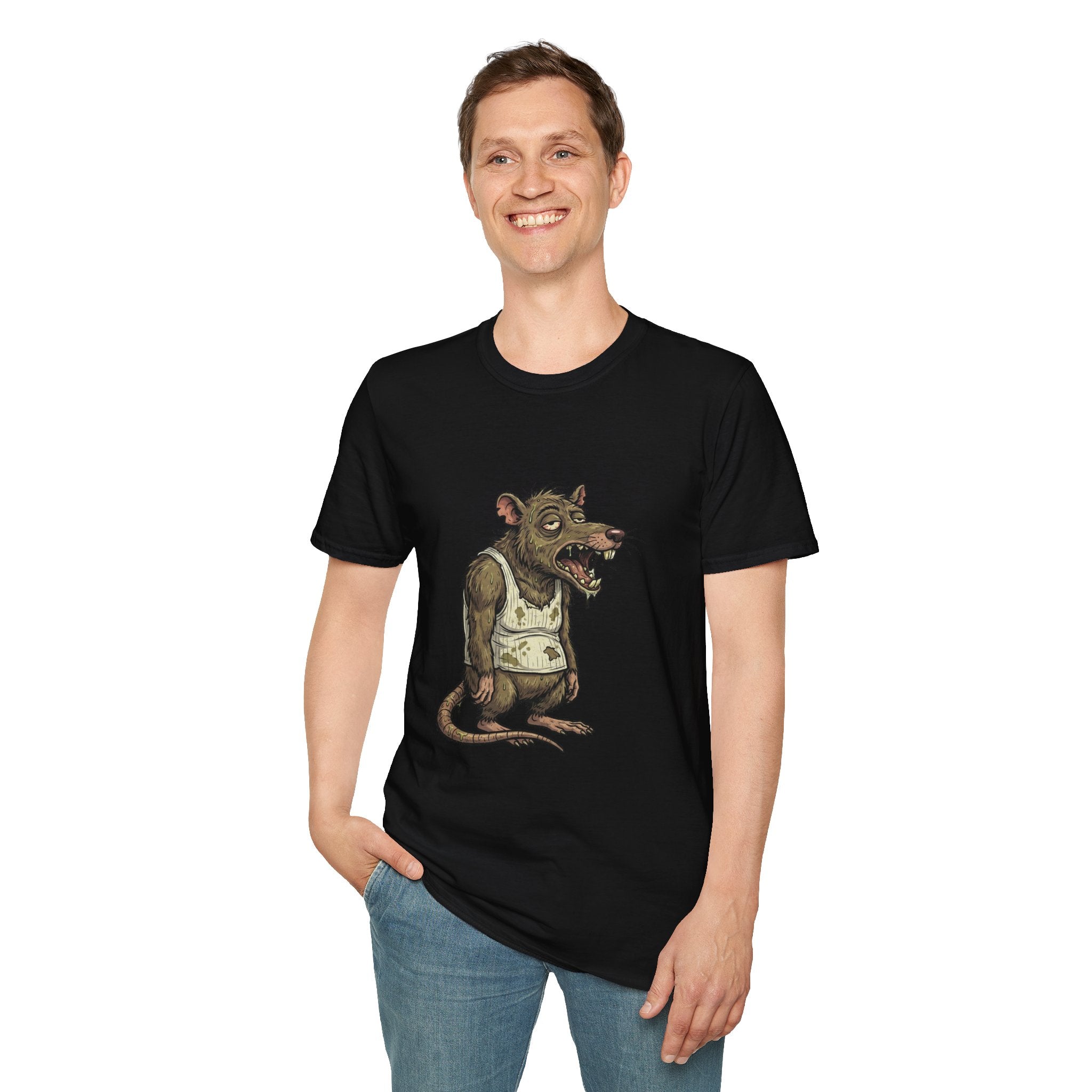Rat Monster Graphic T-Shirt — Grungy Vintage Creature Art Tee