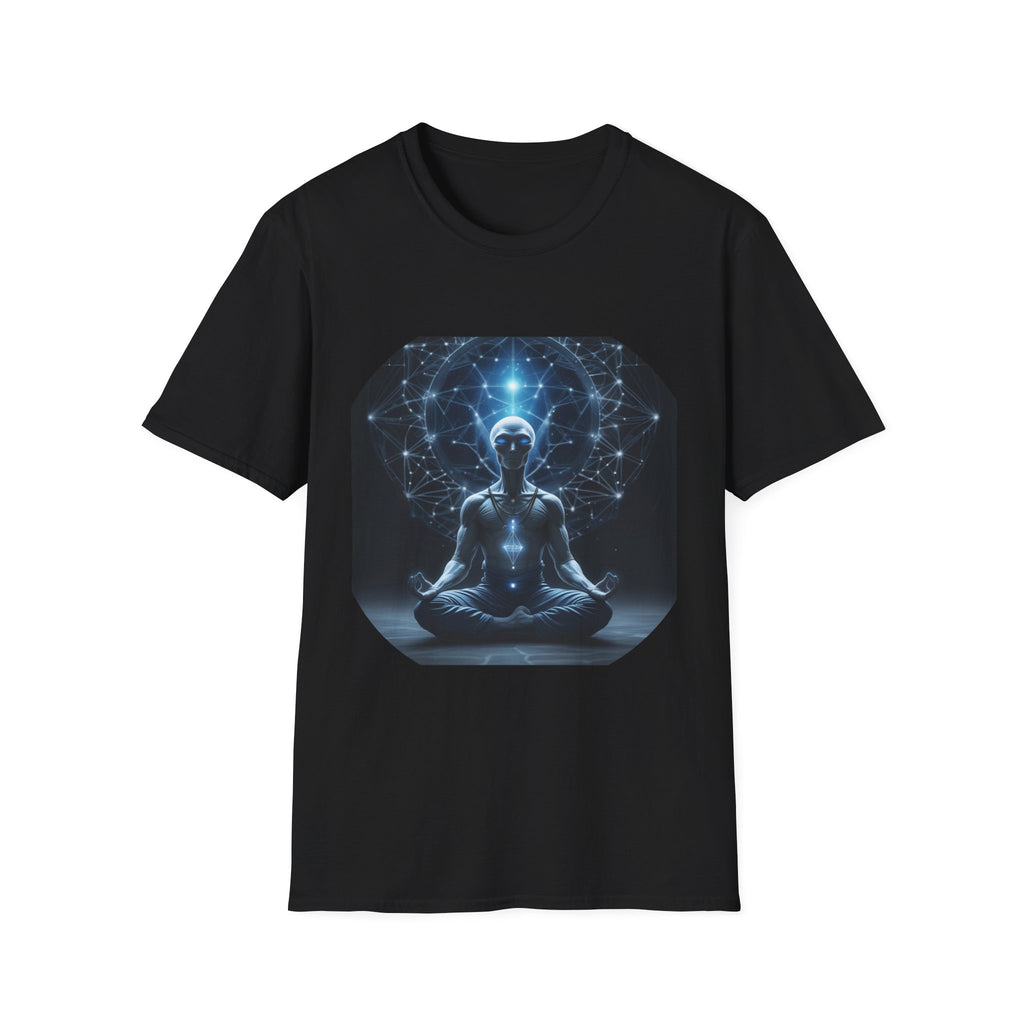 Enlightened Alien, Mindfulness Shirt, Spiritual Gift, Yoga Apparel, Cosmic Design T-Shirt, Wellness Fashion