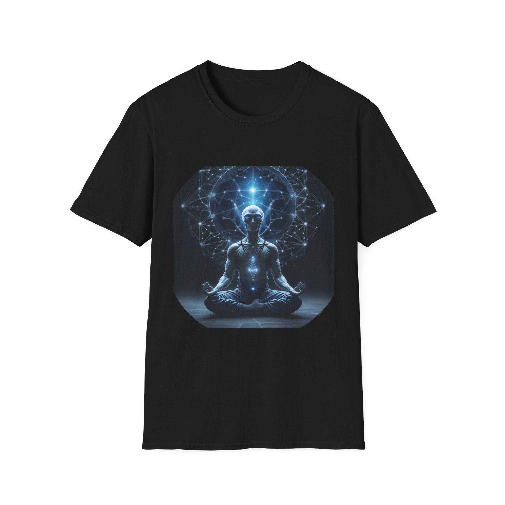Enlightened Alien, Mindfulness Shirt, Spiritual Gift, Yoga Apparel, Cosmic Design T-Shirt, Wellness Fashion