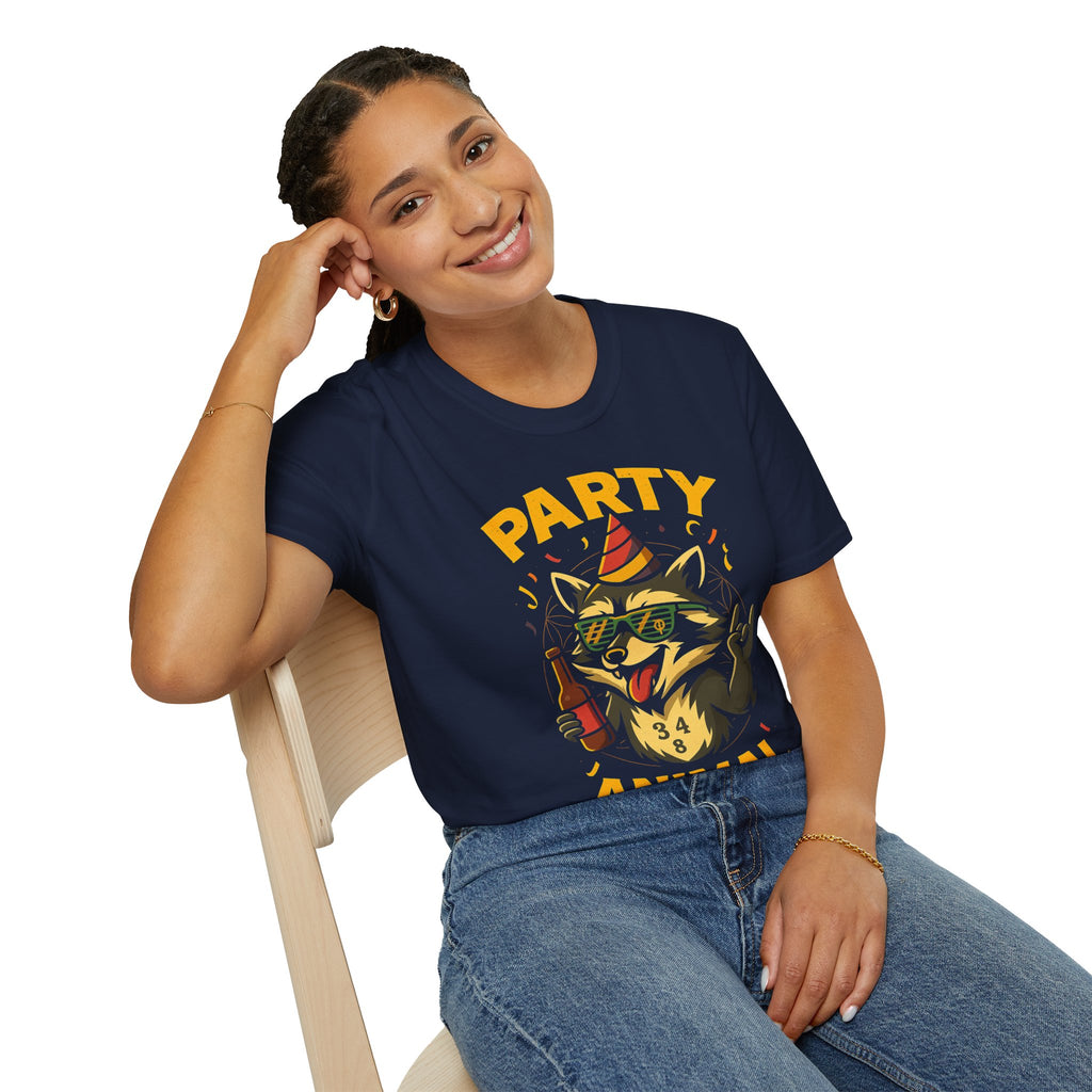 Party Animal Graphic Tee - Fun Unisex Softstyle T-Shirt for Celebrations, Birthdays, Events, Gifts