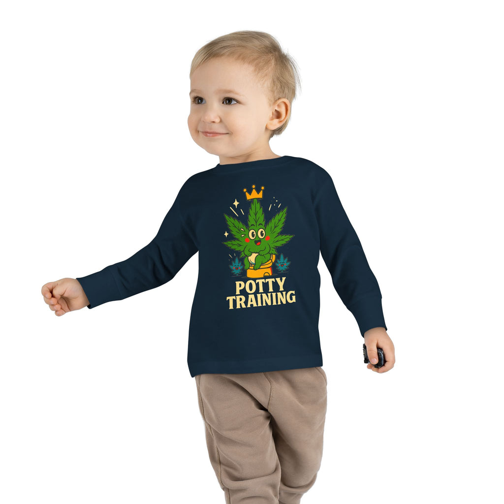 Potty Training Toddler Long Sleeve Tee, Cute Kids Shirt
