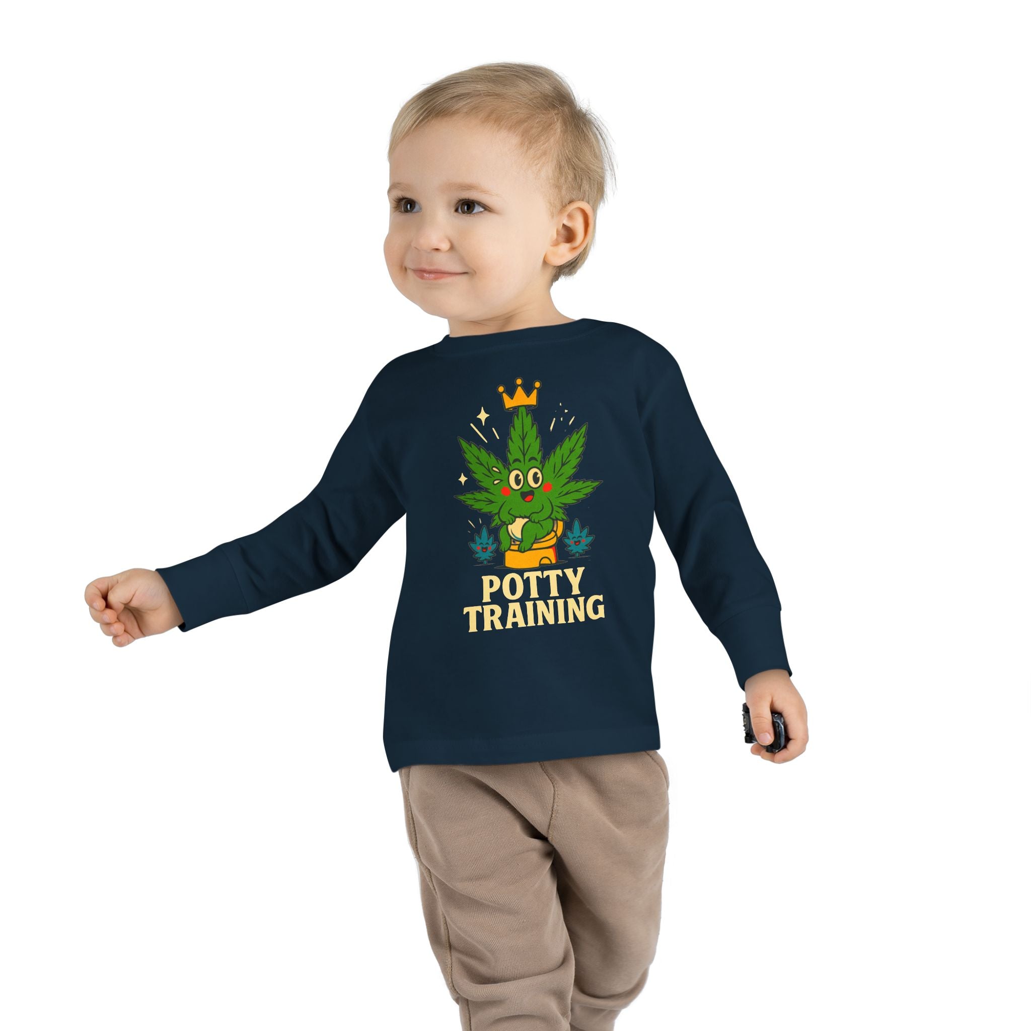 Potty Training Toddler Long Sleeve Tee, Cute Kids Shirt