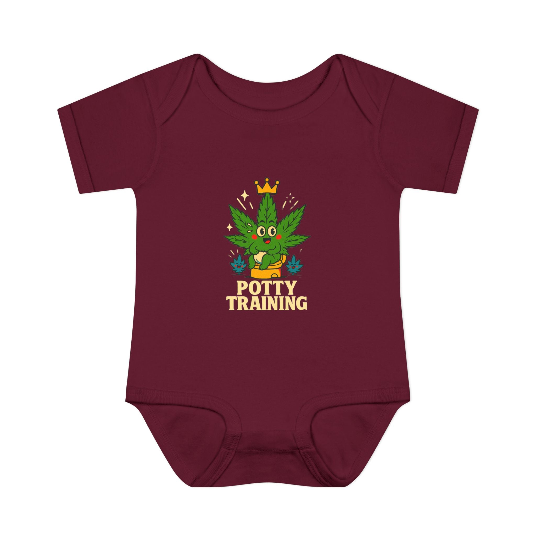 Potty Training Baby Bodysuit - Cute Cannabis Theme for New Parents