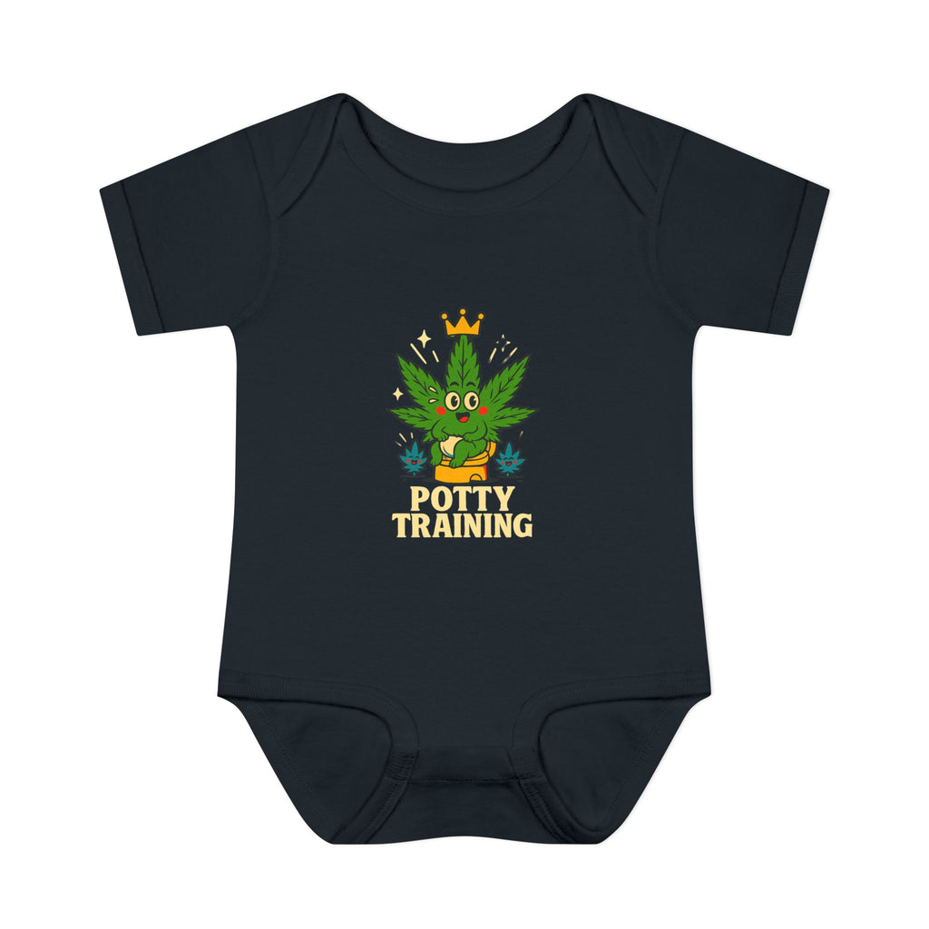Potty Training Baby Bodysuit - Cute Cannabis Theme for New Parents