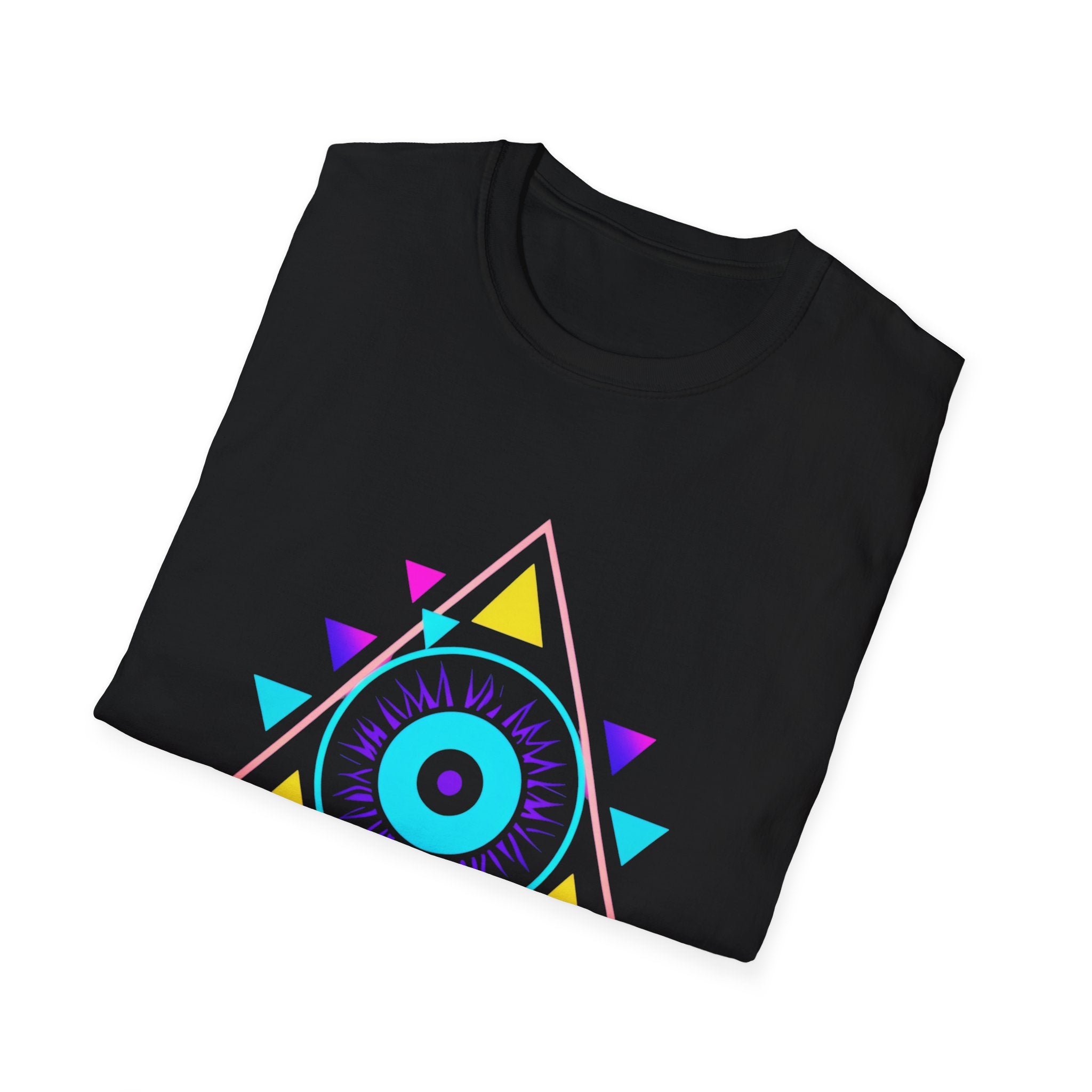 Vibrant Eye Graphic Unisex Softstyle T-Shirt, Bohemian Shirt, Festival Wear, Gift for Him/Her, Aesthetic Tee