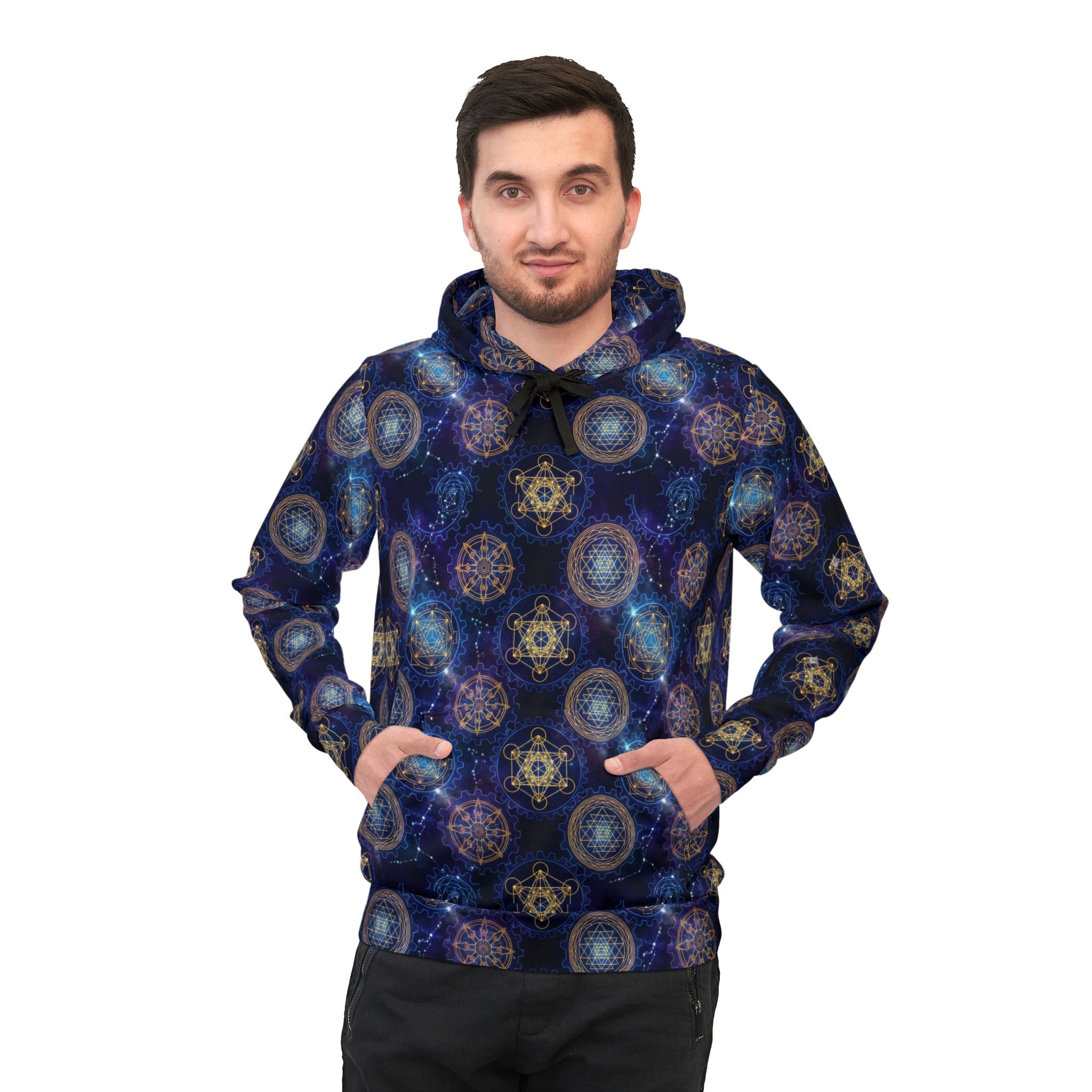 Galaxy Mandala Athletic Hoodie - Cosmic Star Pattern Full-Print Hoodie