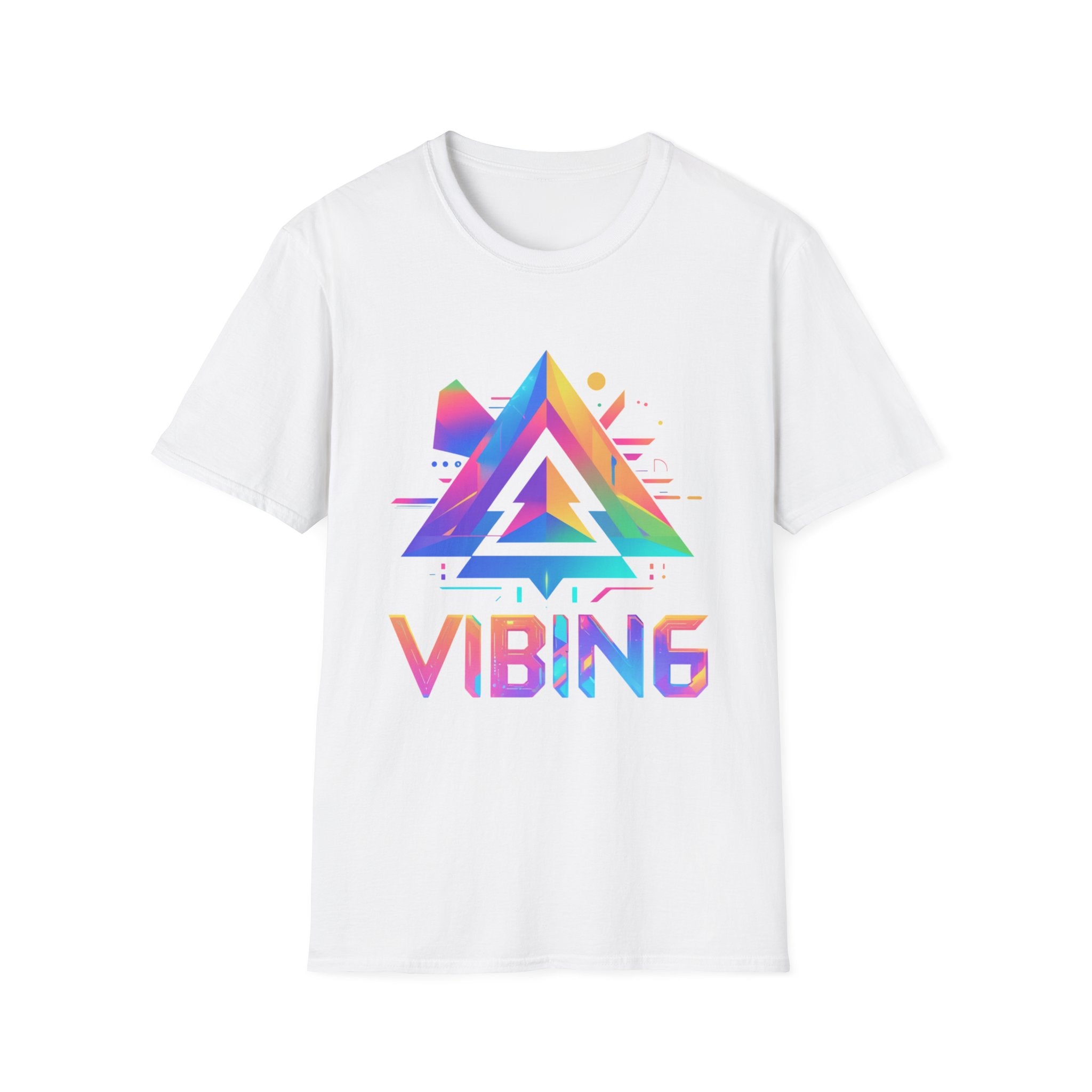 Colorful VIBING Unisex Softstyle T-Shirt, Trendy Graphic Tee, Casual Wear, Festival Fashion, Gift for Music Lovers, Weekend Vibes