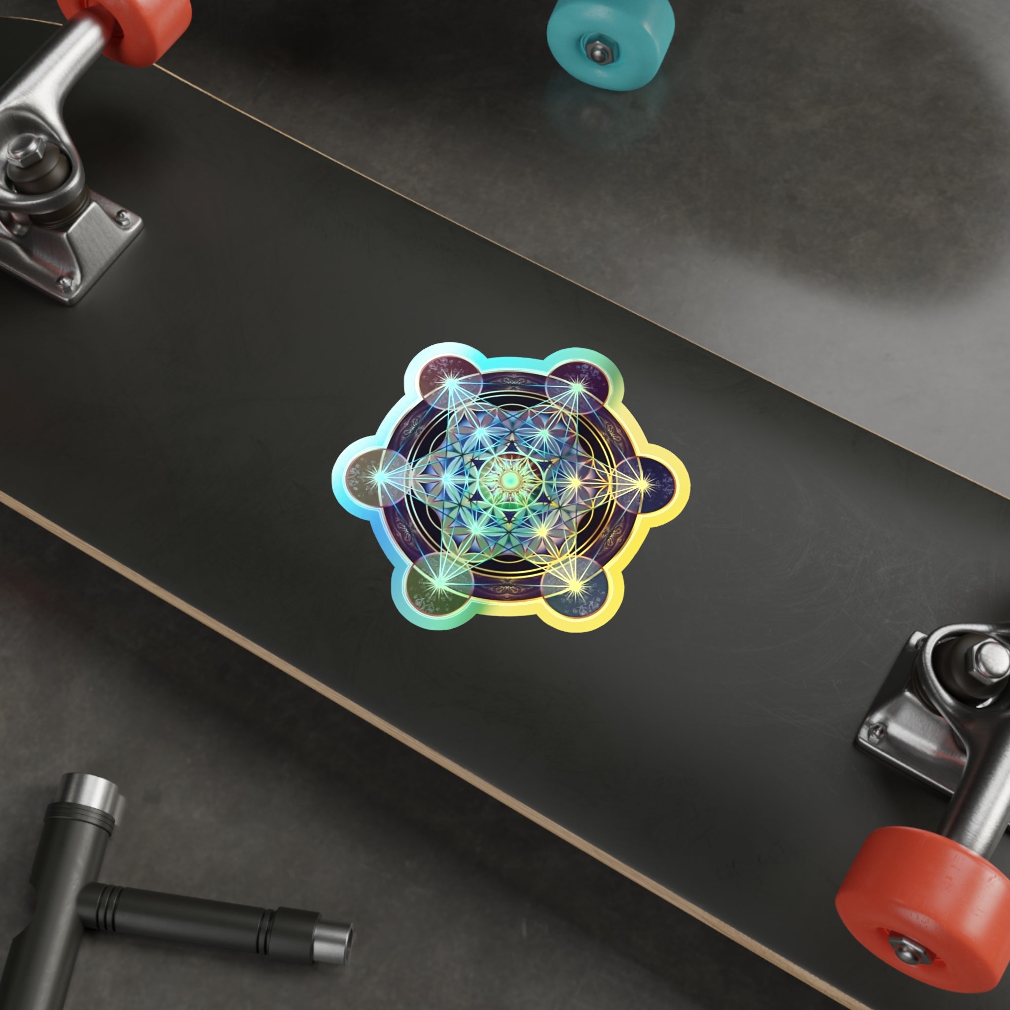 Holographic Metatron's Cube Die-Cut Stickers