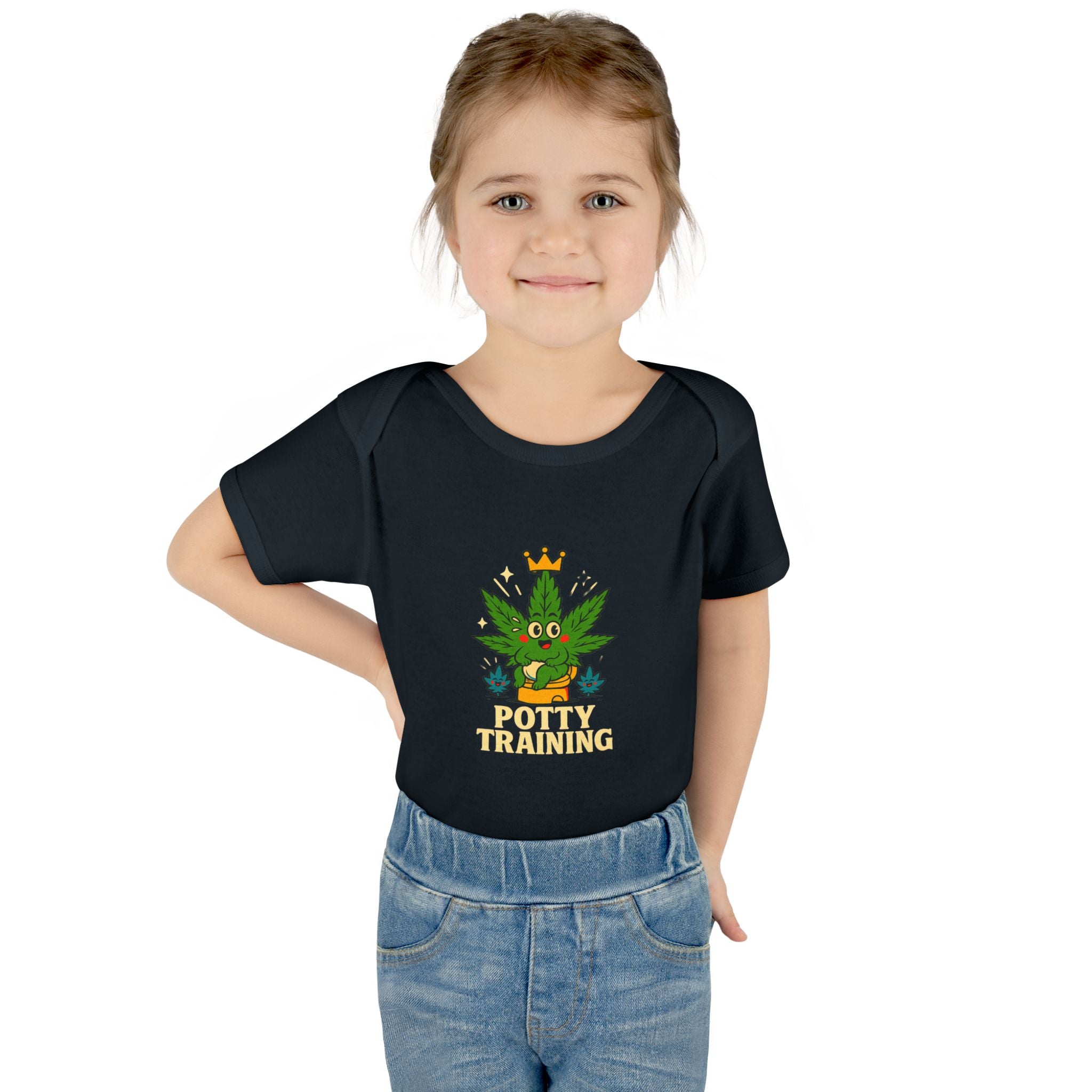 Potty Training Baby Bodysuit - Cute Cannabis Theme for New Parents