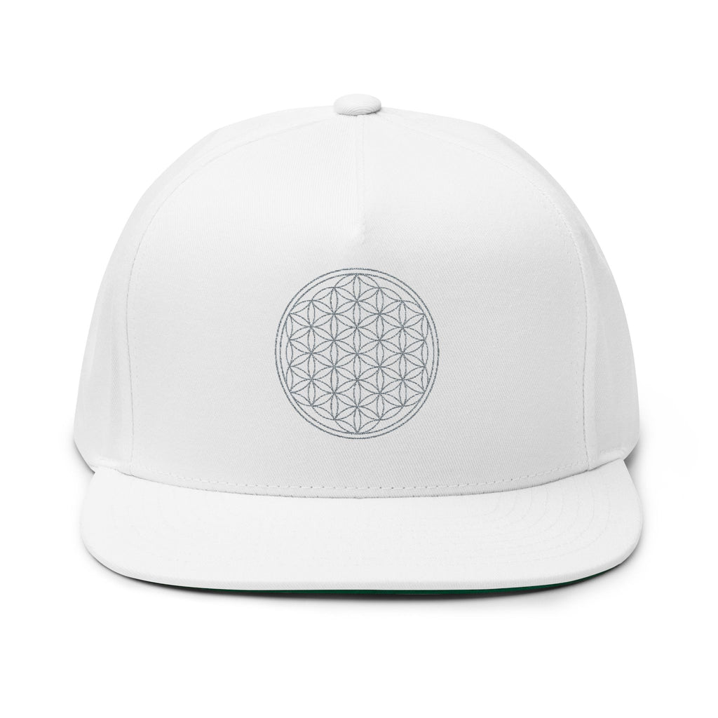 Flower of Life Embroidered Flat Bill Cap