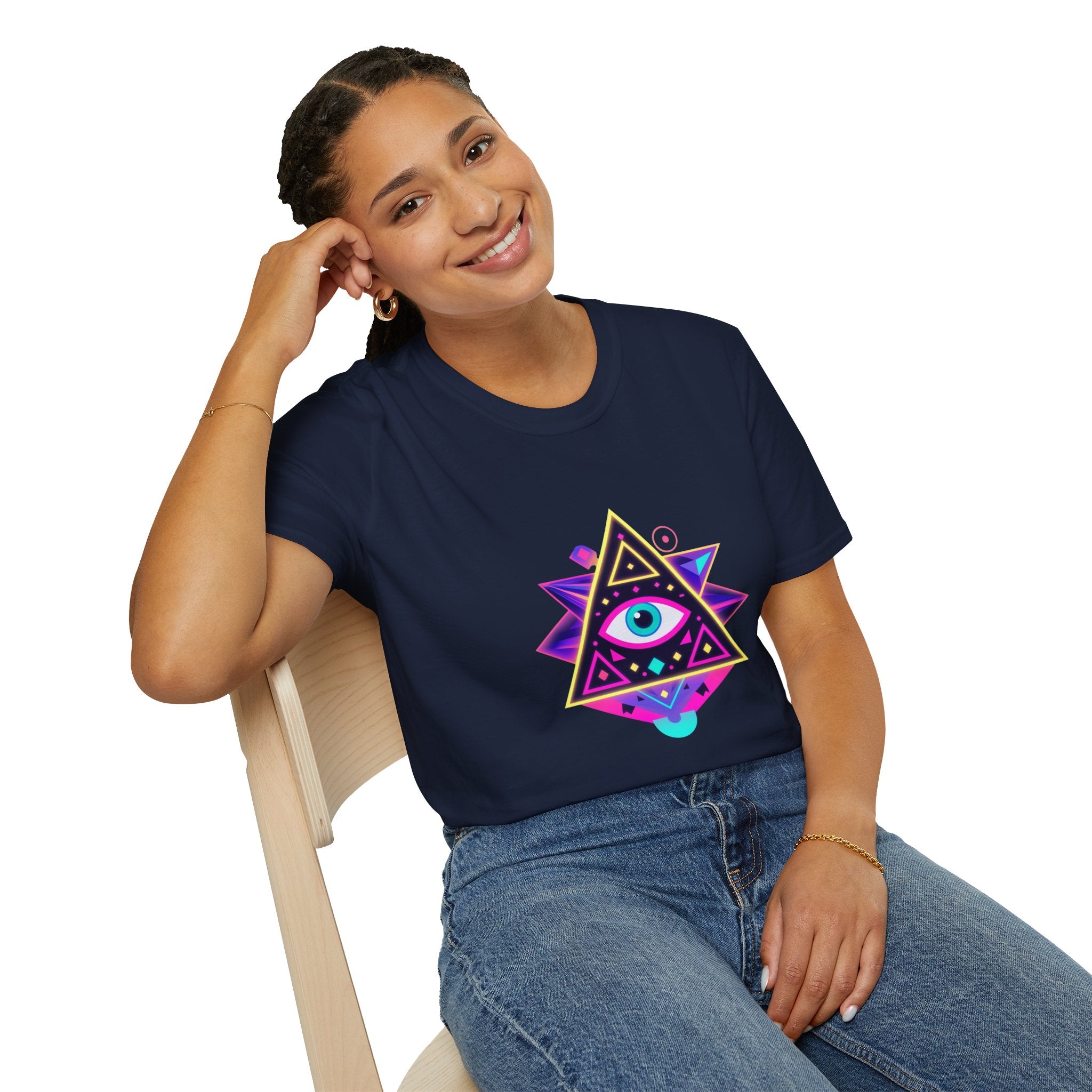 Mystical Eye Graphic Tee, Unisex Cosplay Shirt, Boho Style T-Shirt, Festival Wear, Spiritual Gift, Casual Everyday Top