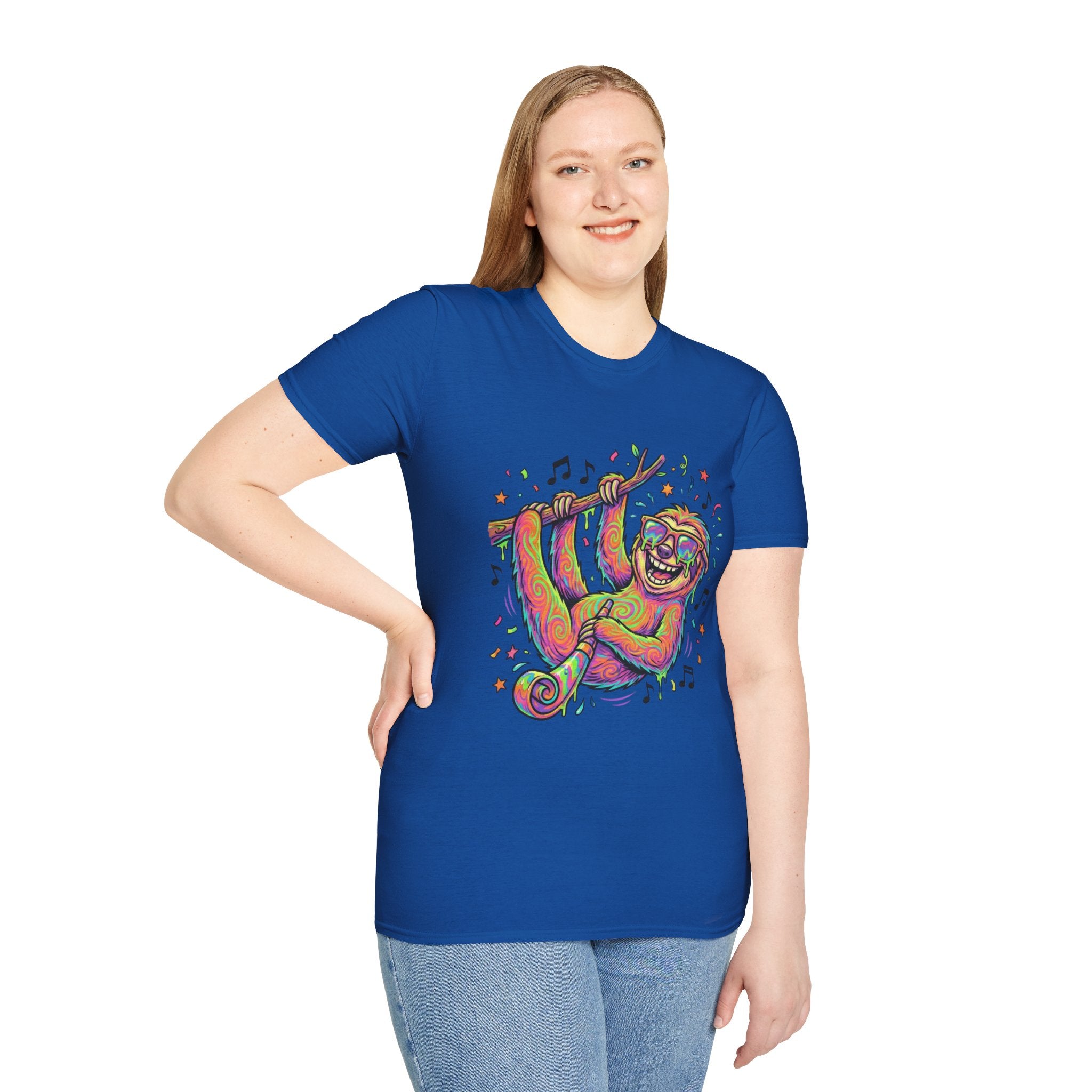 Neon Sloth T-Shirt — Psychedelic Rainbow Sloth Graphic Tee