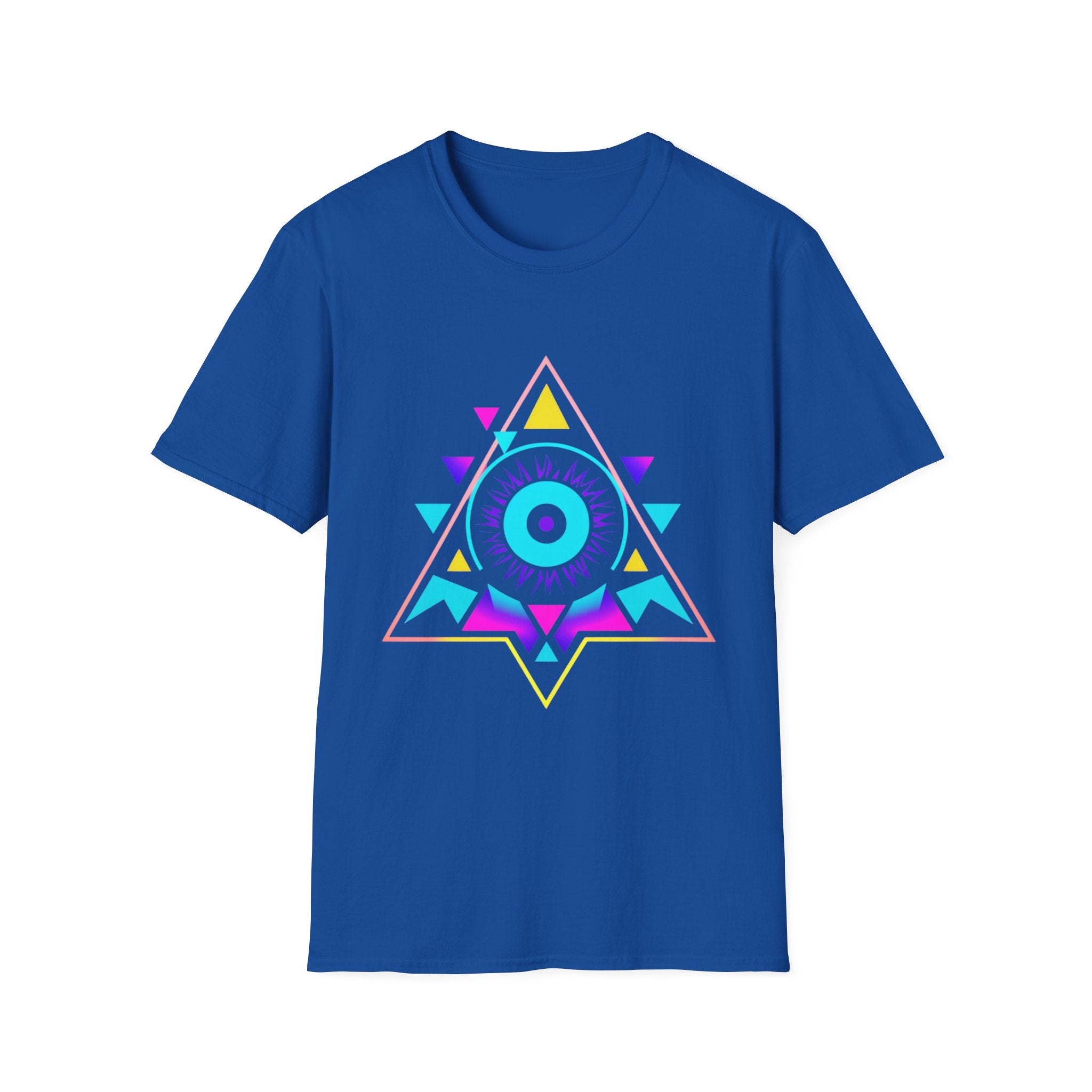 Vibrant Eye Graphic Unisex Softstyle T-Shirt, Bohemian Shirt, Festival Wear, Gift for Him/Her, Aesthetic Tee