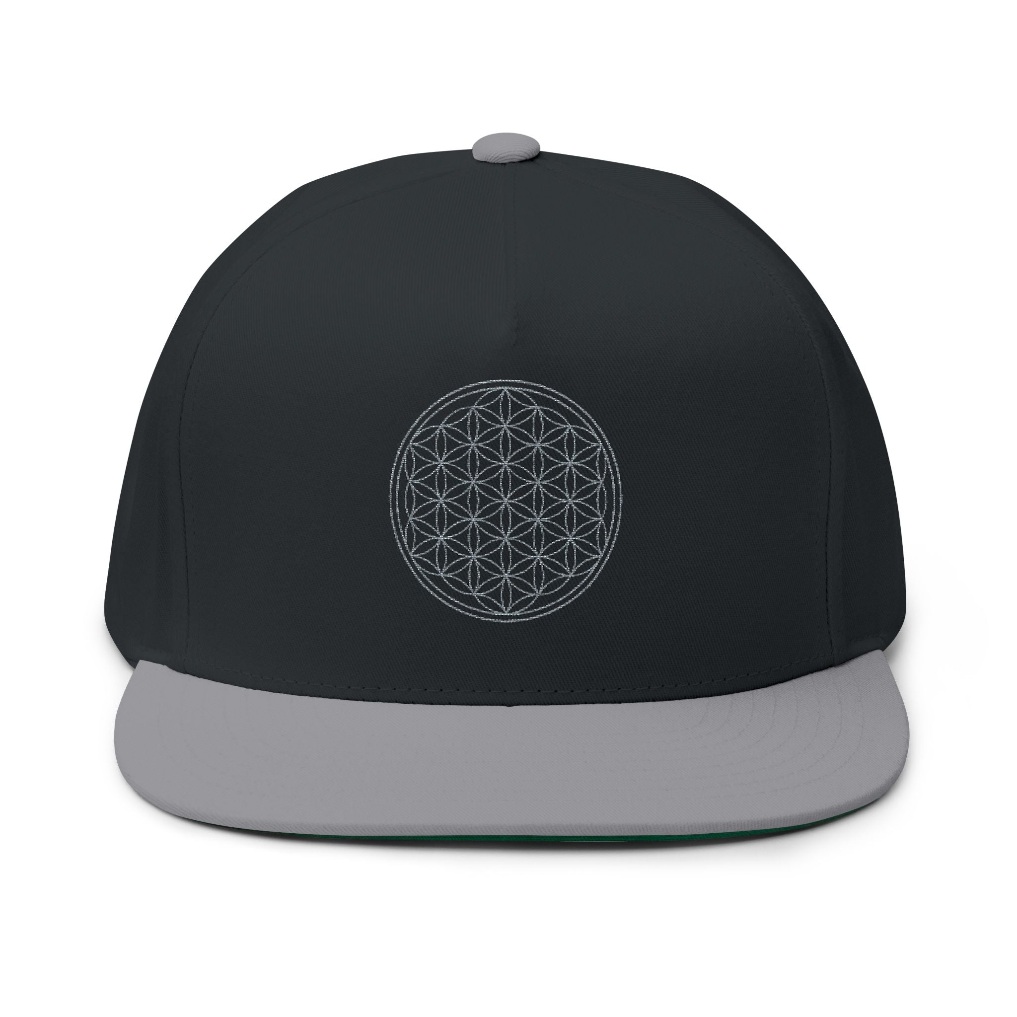 Flower of Life Embroidered Flat Bill Cap
