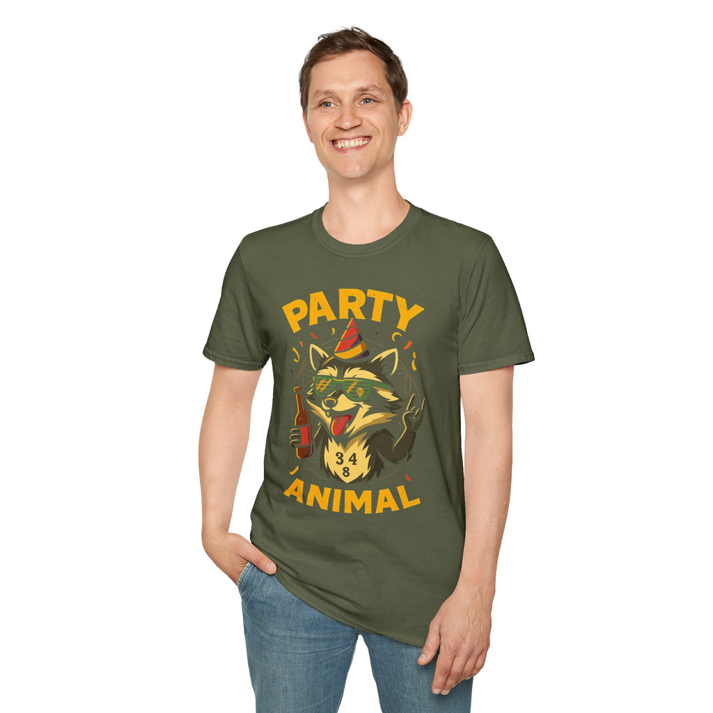 Party Animal Graphic Tee - Fun Unisex Softstyle T-Shirt for Celebrations, Birthdays, Events, Gifts