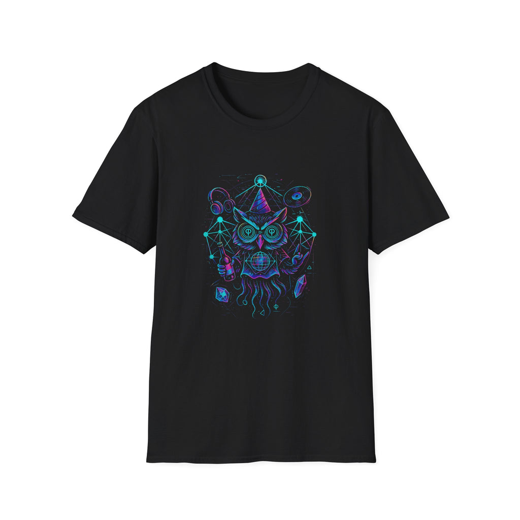 Mystic Owl Graphic T-Shirt, Hipster Tee, Unisex Casual Wear, Ideal Gift for Nature Lovers, Festival Apparel, Unique Birthday Present