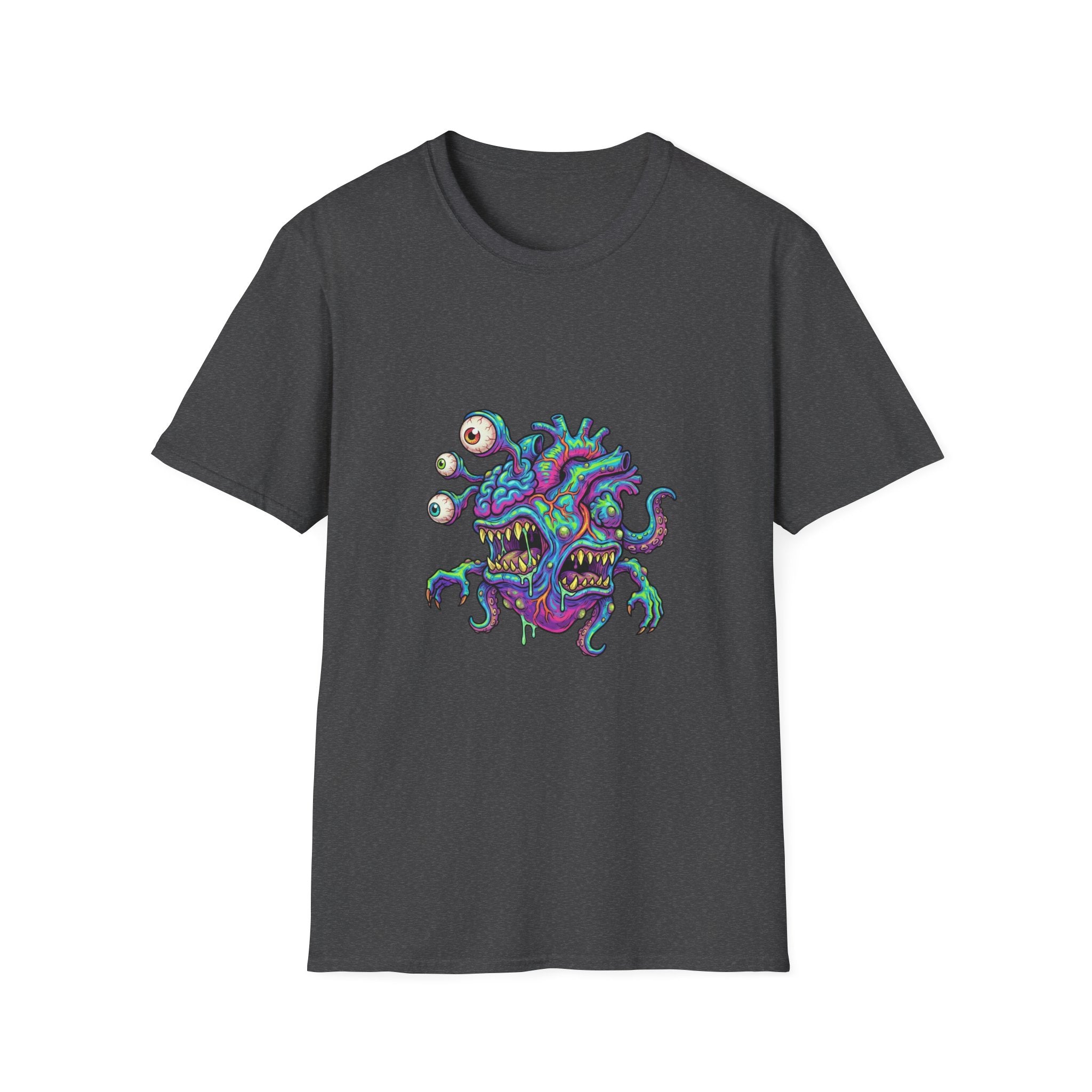 Monstrous Beholder Graphic T-Shirt — Neon D20 Fantasy RPG Monster Tee