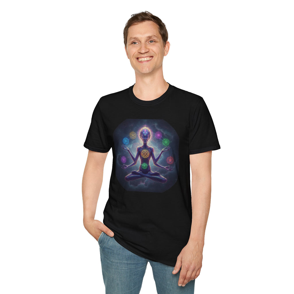 Chakra Meditation Unisex T-Shirt | Spiritual Gift, Yoga Top, Wellness Wear, Mindfulness Apparel, Boho Tee