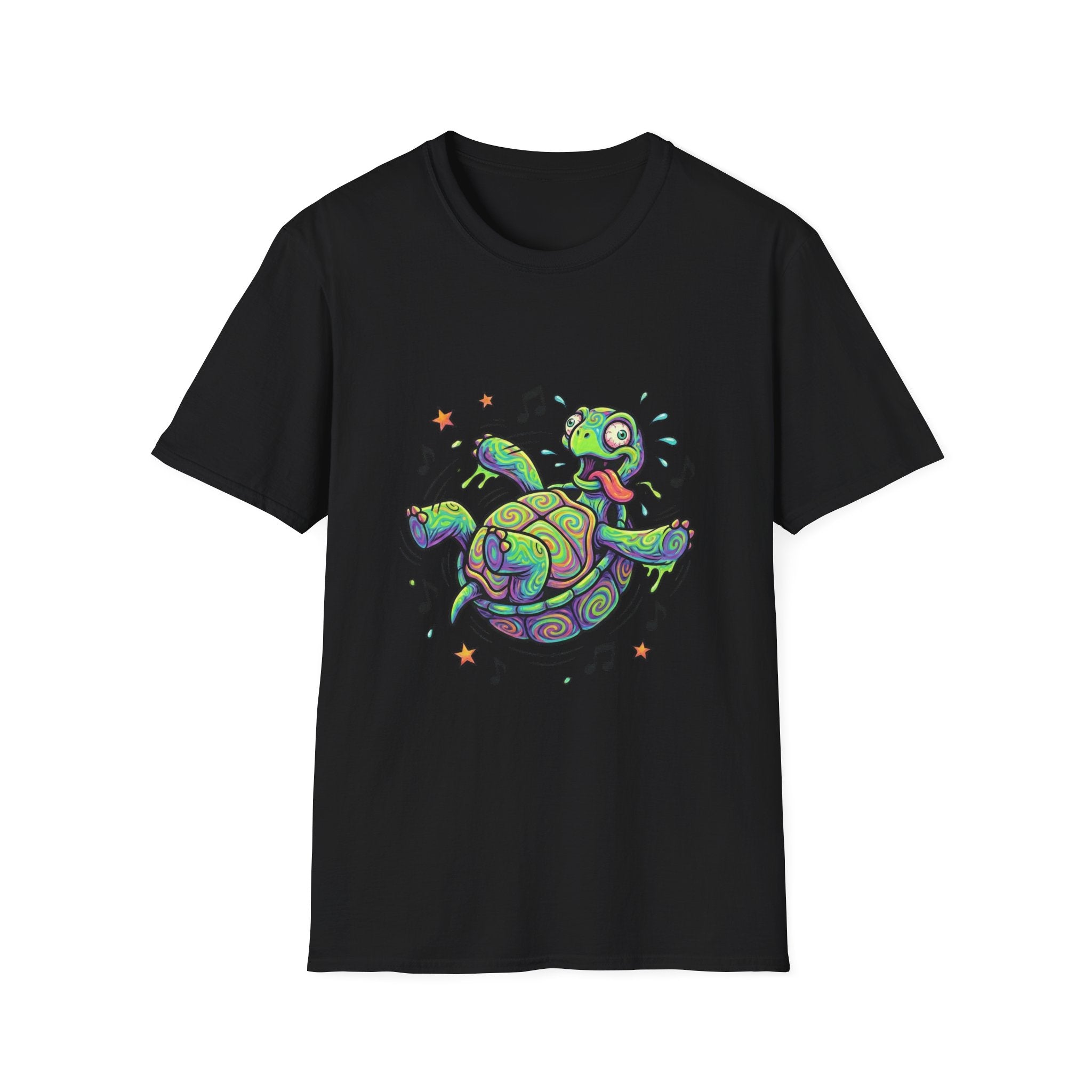 Cosmic Neon Turtle T-Shirt — Cute Glowing Space Turtle Graphic Tee