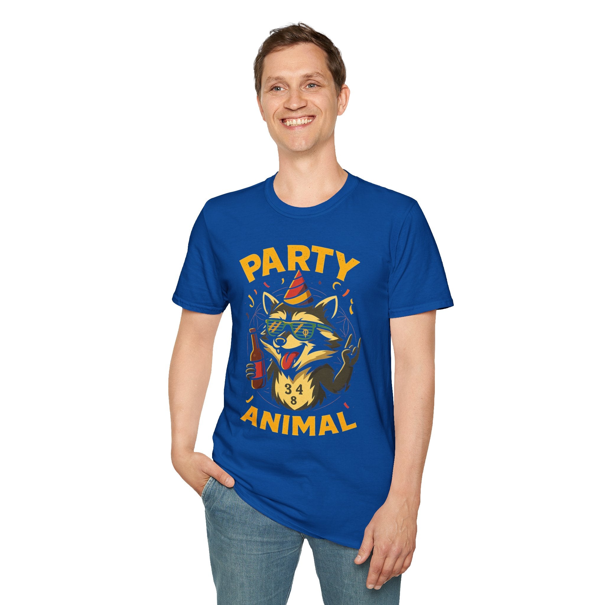 Party Animal Graphic Tee - Fun Unisex Softstyle T-Shirt for Celebrations, Birthdays, Events, Gifts
