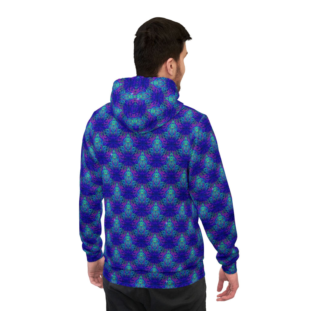 Blue Checkerboard Athletic Hoodie – All-Over Print Sports Hoodie