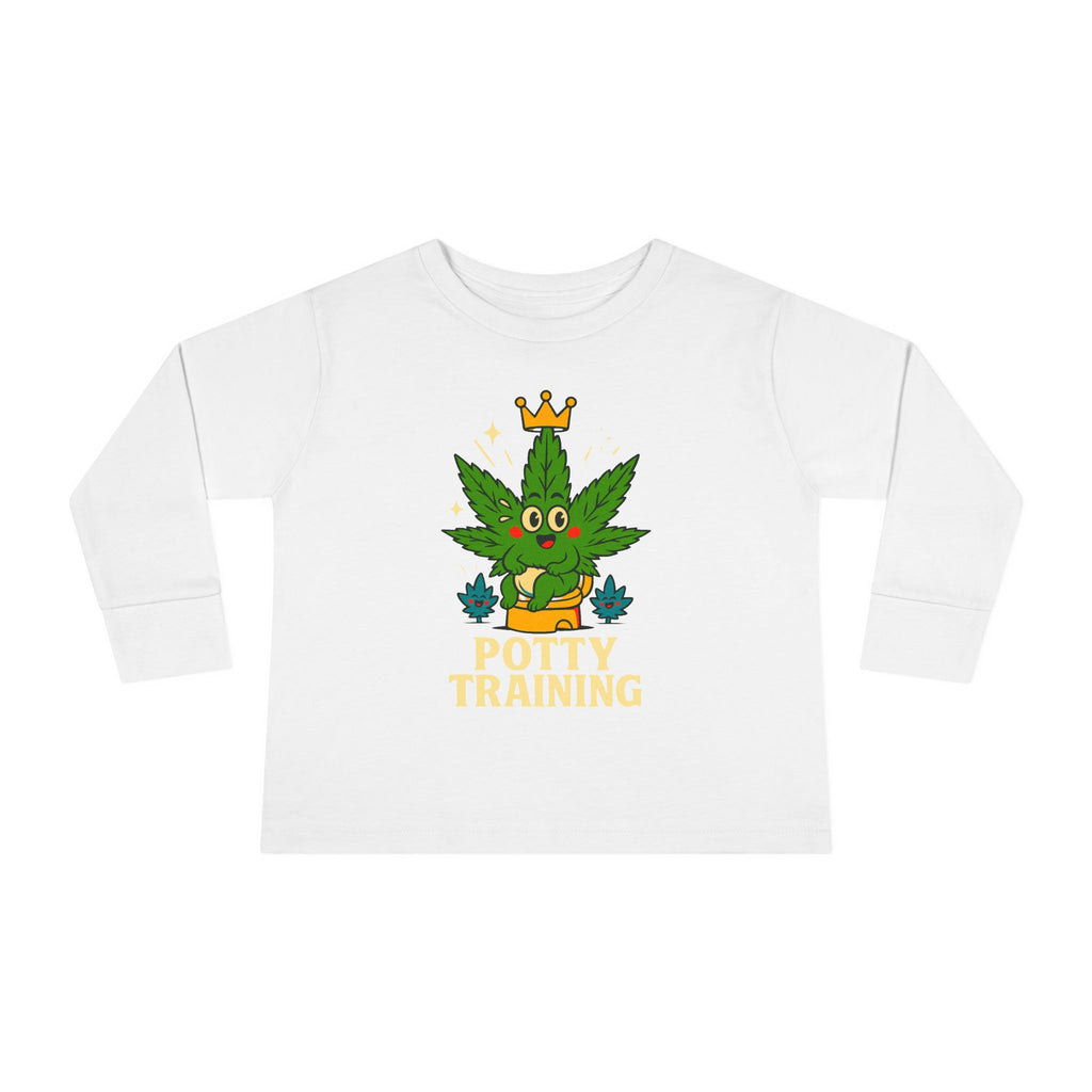 Potty Training Toddler Long Sleeve Tee, Cute Kids Shirt