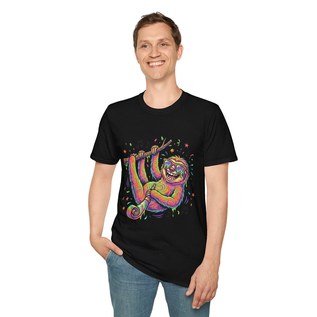 Neon Sloth T-Shirt — Psychedelic Rainbow Sloth Graphic Tee