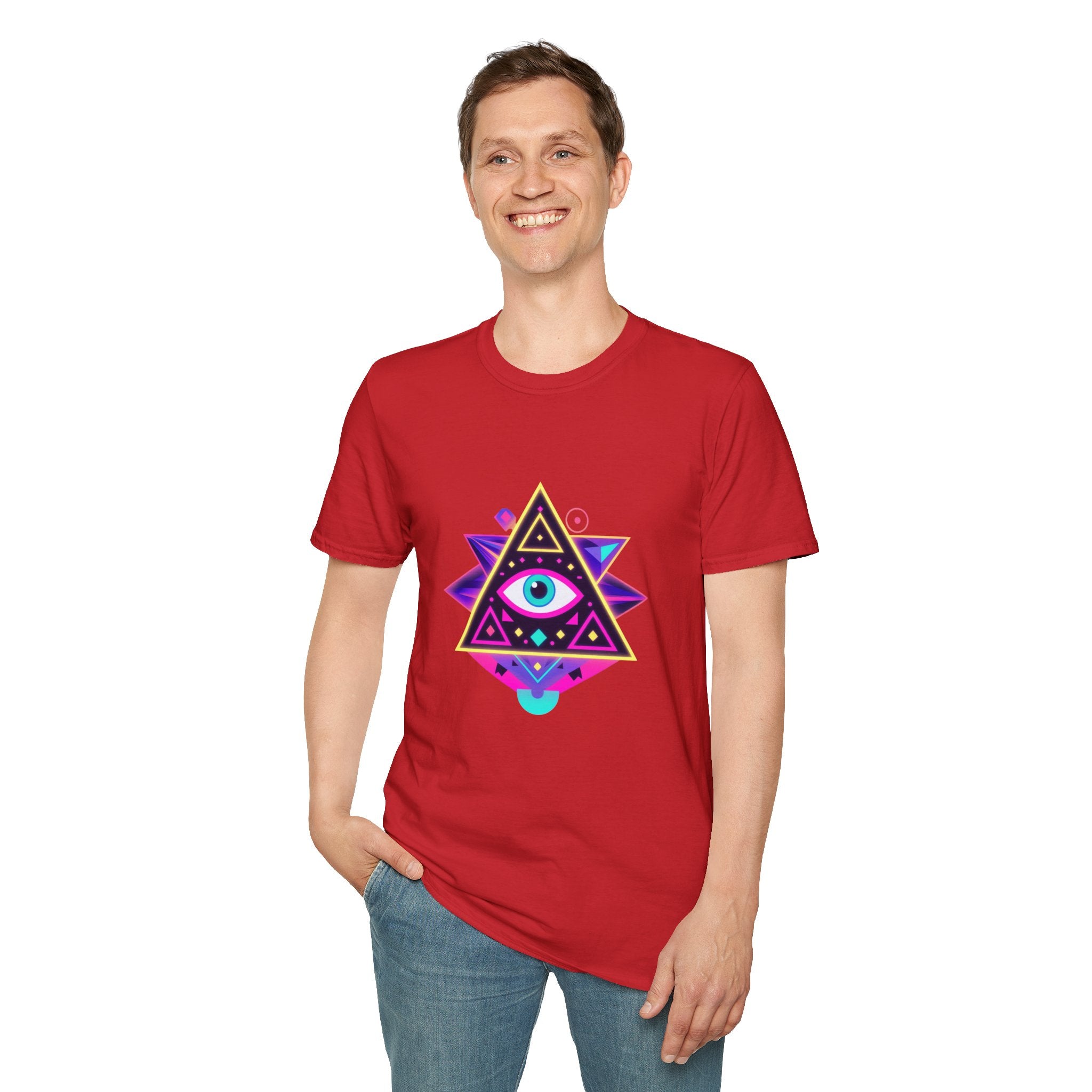 Mystical Eye Graphic Tee, Unisex Cosplay Shirt, Boho Style T-Shirt, Festival Wear, Spiritual Gift, Casual Everyday Top