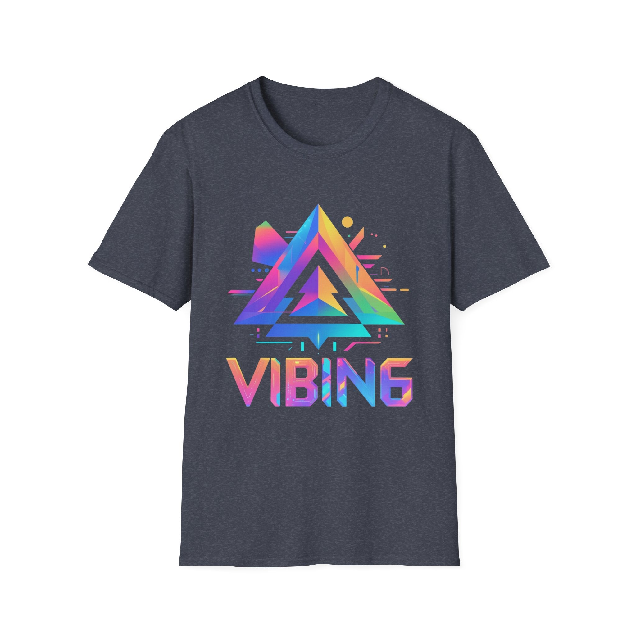 Colorful VIBING Unisex Softstyle T-Shirt, Trendy Graphic Tee, Casual Wear, Festival Fashion, Gift for Music Lovers, Weekend Vibes
